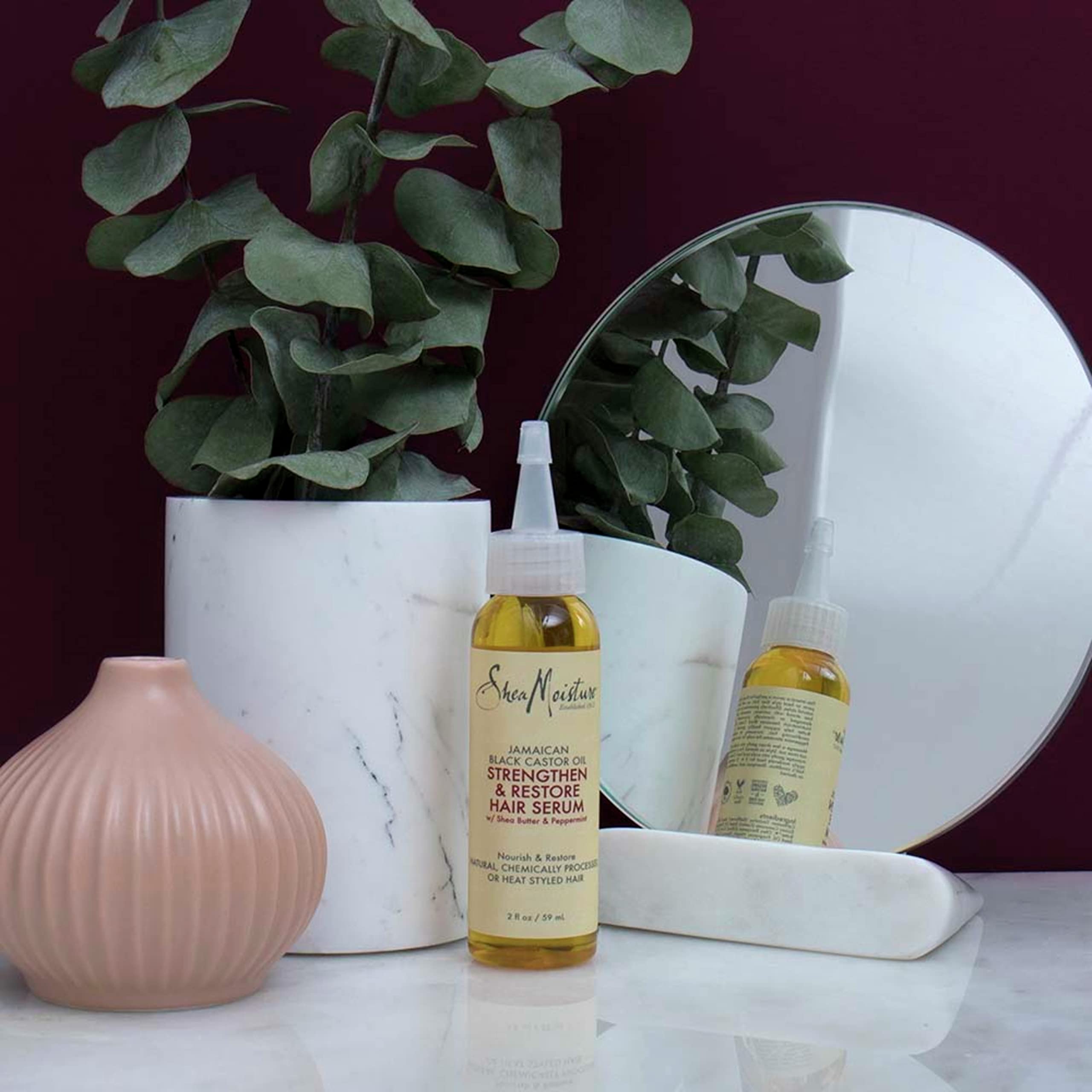 SheaMoisture Jamaican Black Castor Oil Strengthen & Restore Hair Serum – Damaged Hair, 2 oz