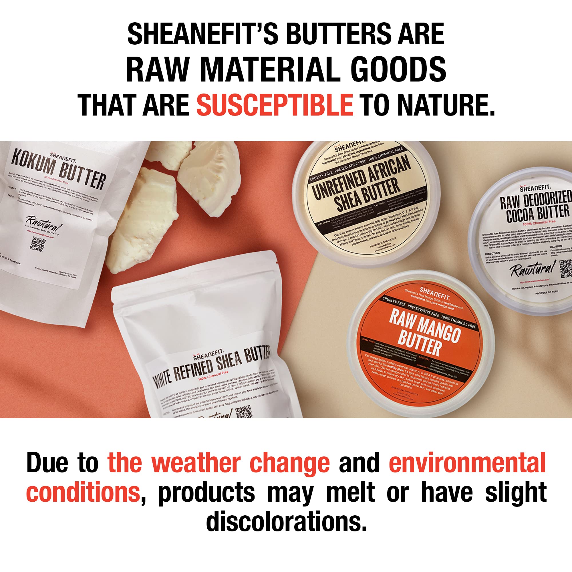 Sheanefit Raw Unrefined African Shea Butter 8oz – Natural Daily Moisturizer for Face & Body