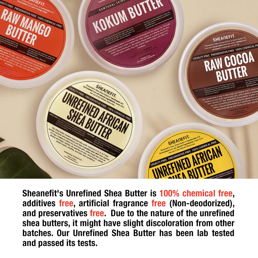 Sheanefit Raw Unrefined African Shea Butter 8oz – Natural Daily Moisturizer for Face & Body