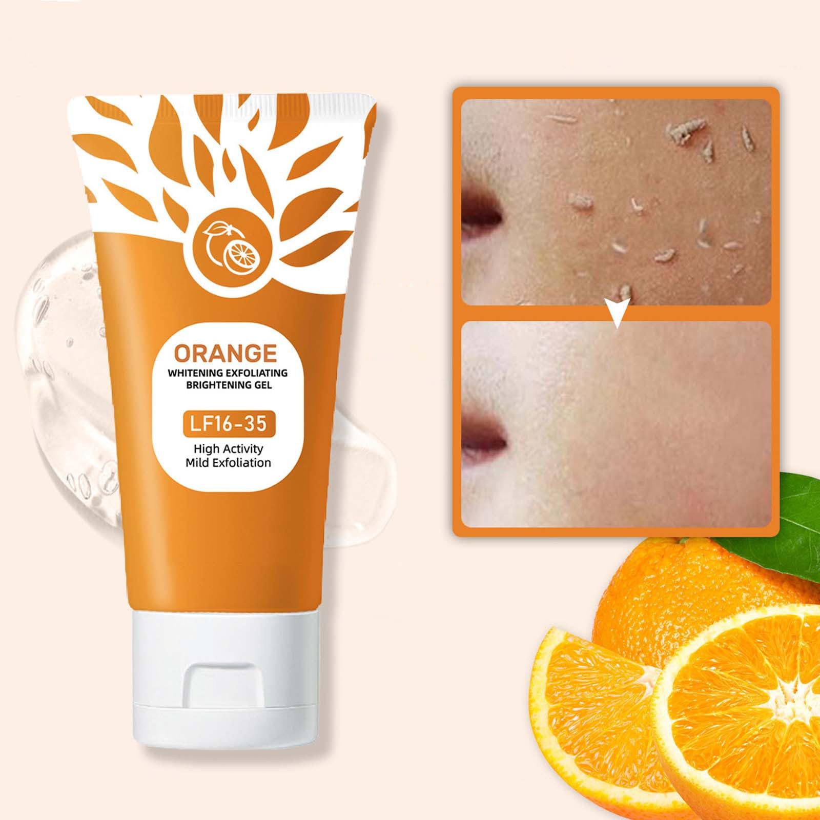 Sheghy Orange Enzymes Exfoliating Gel – Deep Pore Cleansing Face & Body Scrub (2pc, 1.7oz)