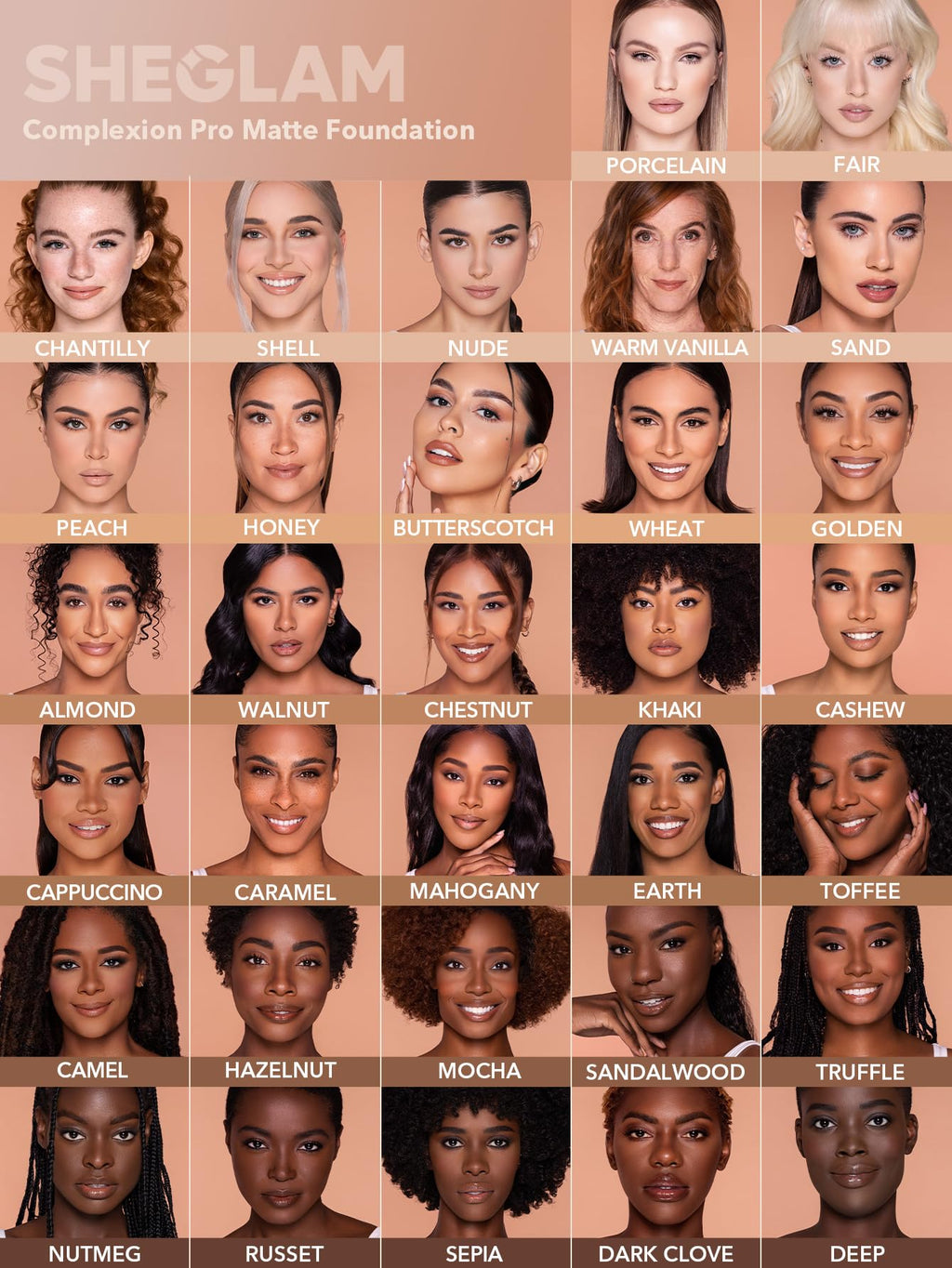 SHEGLAM Full Coverage Foundation - Long Lasting Waterproof Matte-Dewy Sand