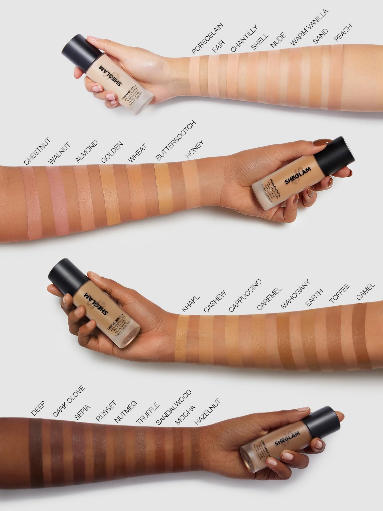 SHEGLAM Full Coverage Foundation - Long Lasting Waterproof Matte-Dewy Sand