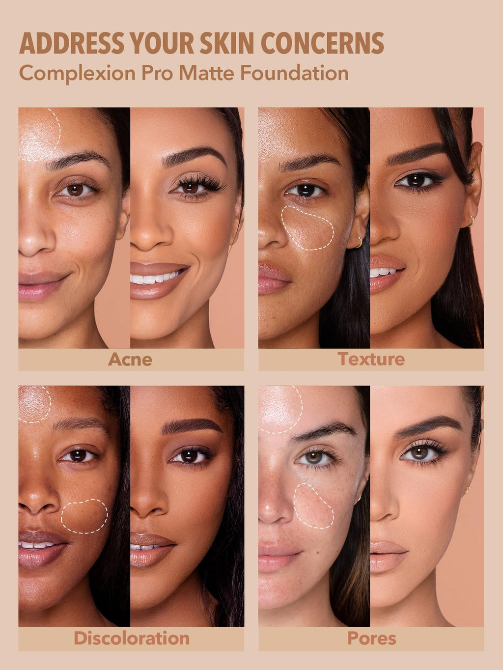 SHEGLAM Full Coverage Foundation Porcelain – Long-Wear Waterproof Matte Liquid