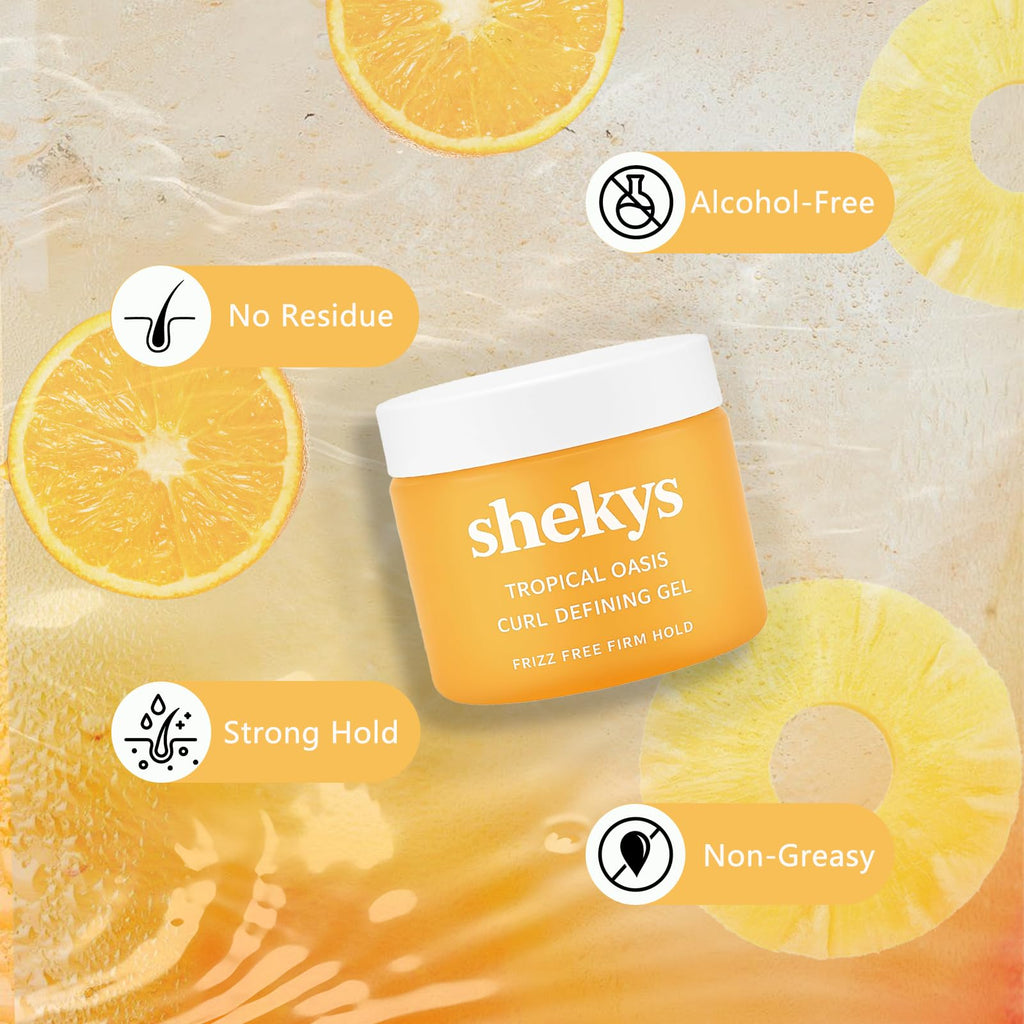 Shekys Anti-Humidity Frizz-Free Strong Hold Gel | Strong Hold, No Crunch | All Curl Types - Curly & Coily (1pc) | Fsmtpdam