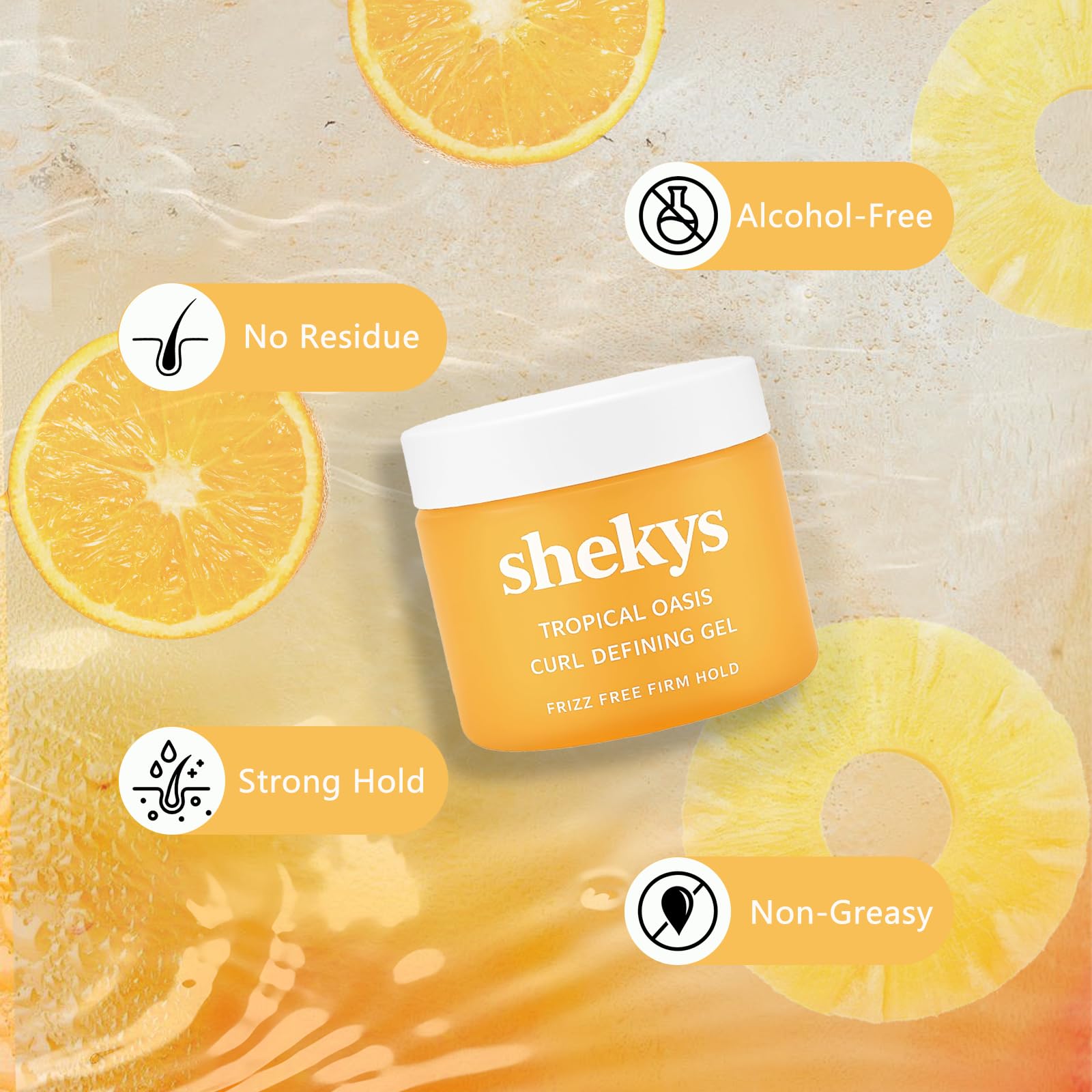 Shekys Anti-Humidity Frizz-Free Strong Hold Gel | Strong Hold, No Crunch | All Curl Types - Curly & Coily (1pc) | Fsmtpdam