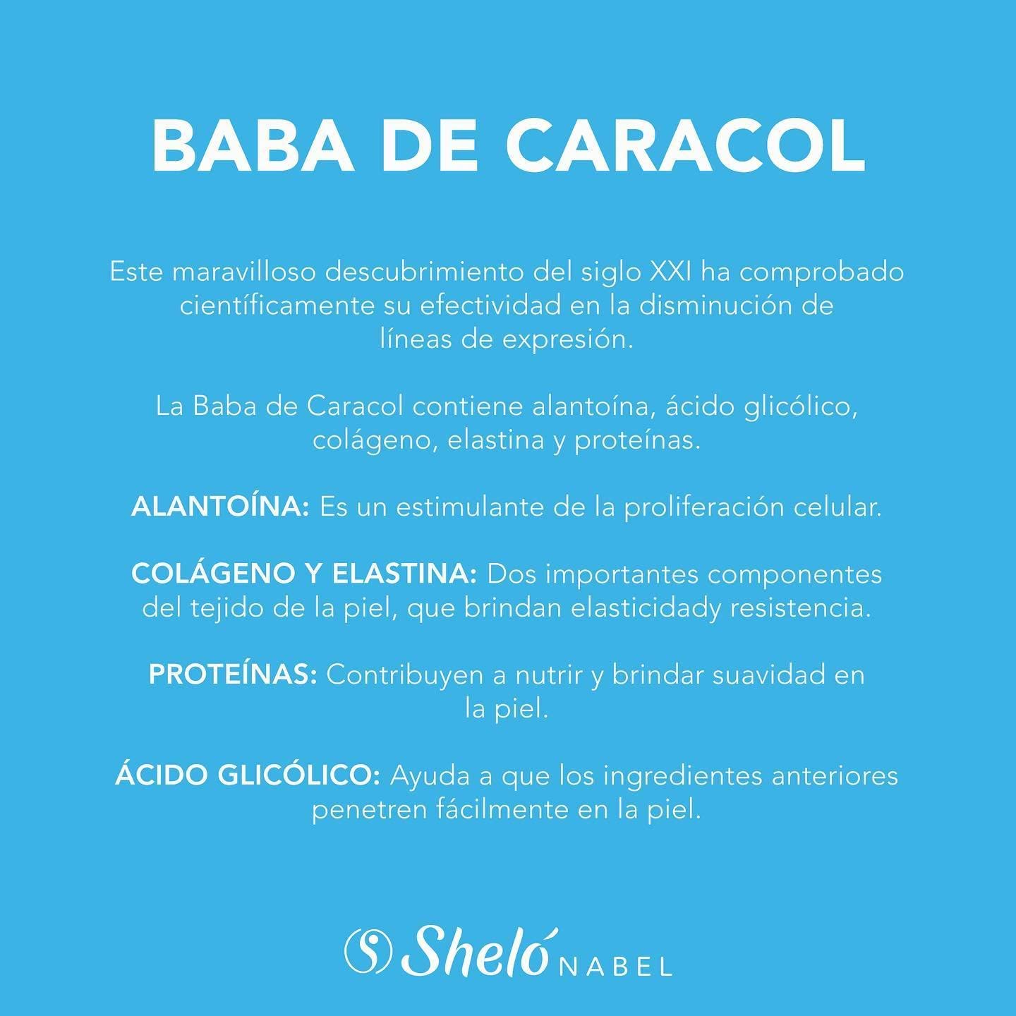 Sheló NABEL Baba de Caracol Snail Cream Face Moisturizer – Hydrating Daily Skincare