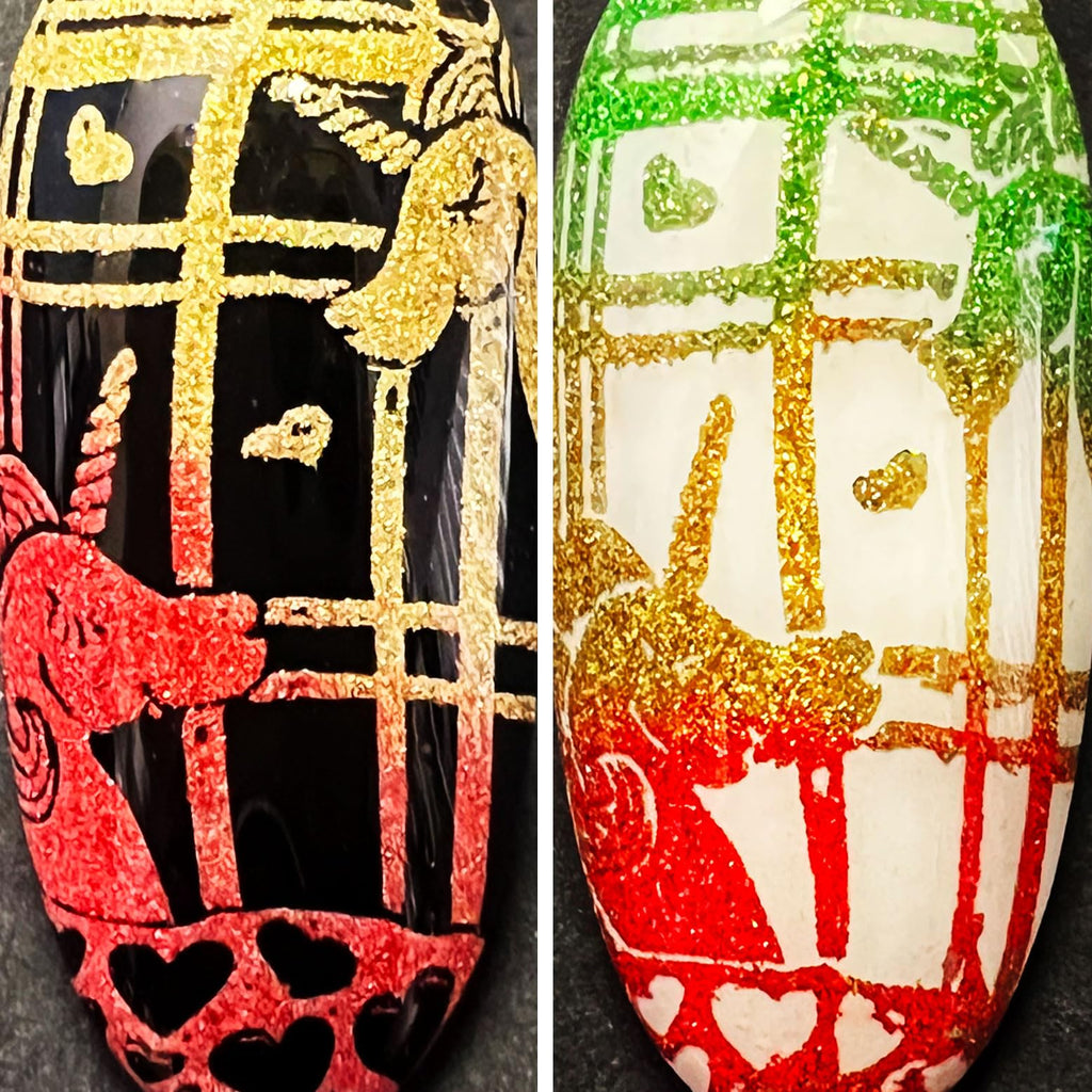 SheModern Sticky Black Stamping Polishes – Air-Dry Collection for Easy Pigment & Glitter Transfers