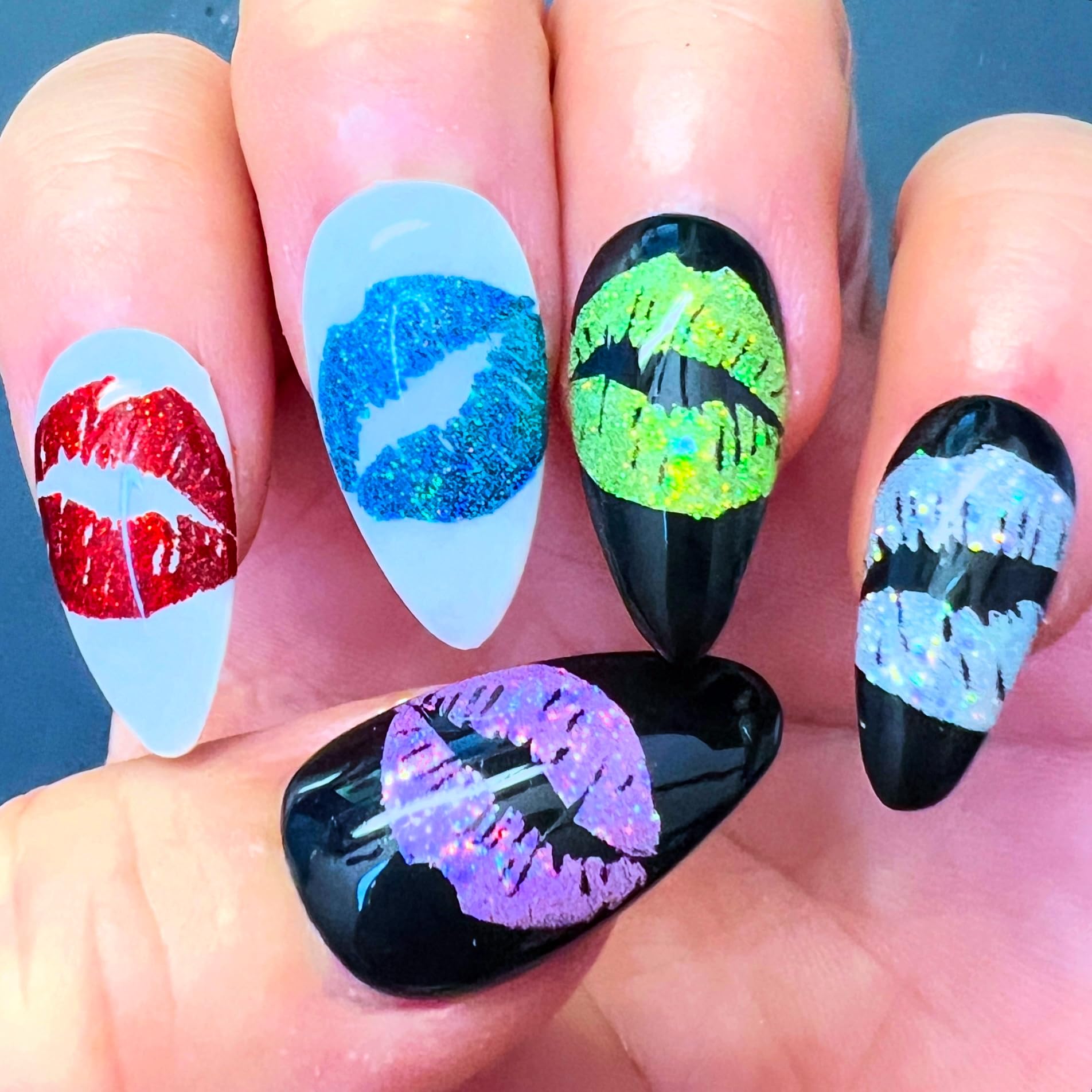 SheModern Sticky Black Stamping Polishes – Air-Dry Collection for Easy Pigment & Glitter Transfers