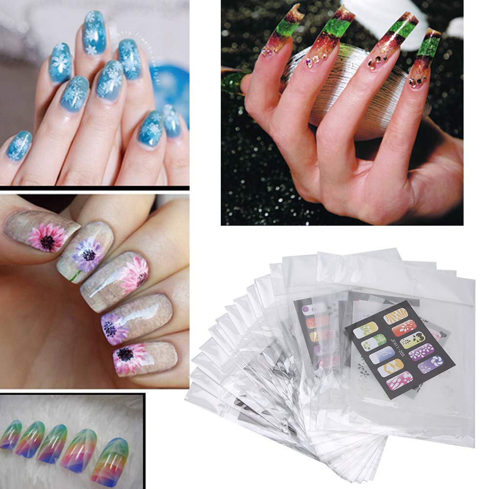 shenruifa 20Pcs Reusable Nail Art Stencils Kit – DIY Manicure Templates for Nail Design, French Tips & Gel Polish