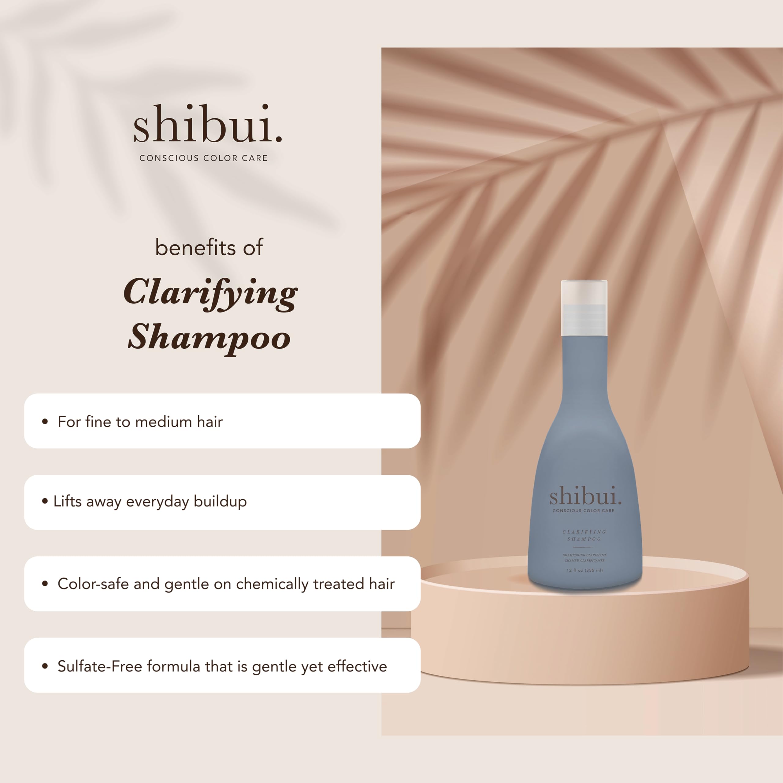 SHIBUI Clarifying Shampoo – Deep Cleanse, Purify & Shine | Color-Safe & Silicone-Free (33.8 oz)