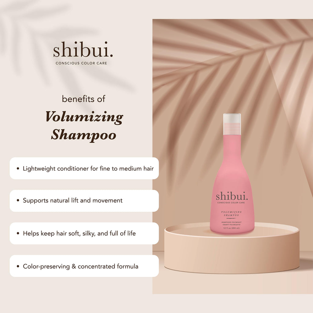 Shibui Volumizing Shampoo – Spirulina & Cucumber Extract, Color-Safe, Body-Building for Thin or Fine Hair, 33.8 Fl Oz