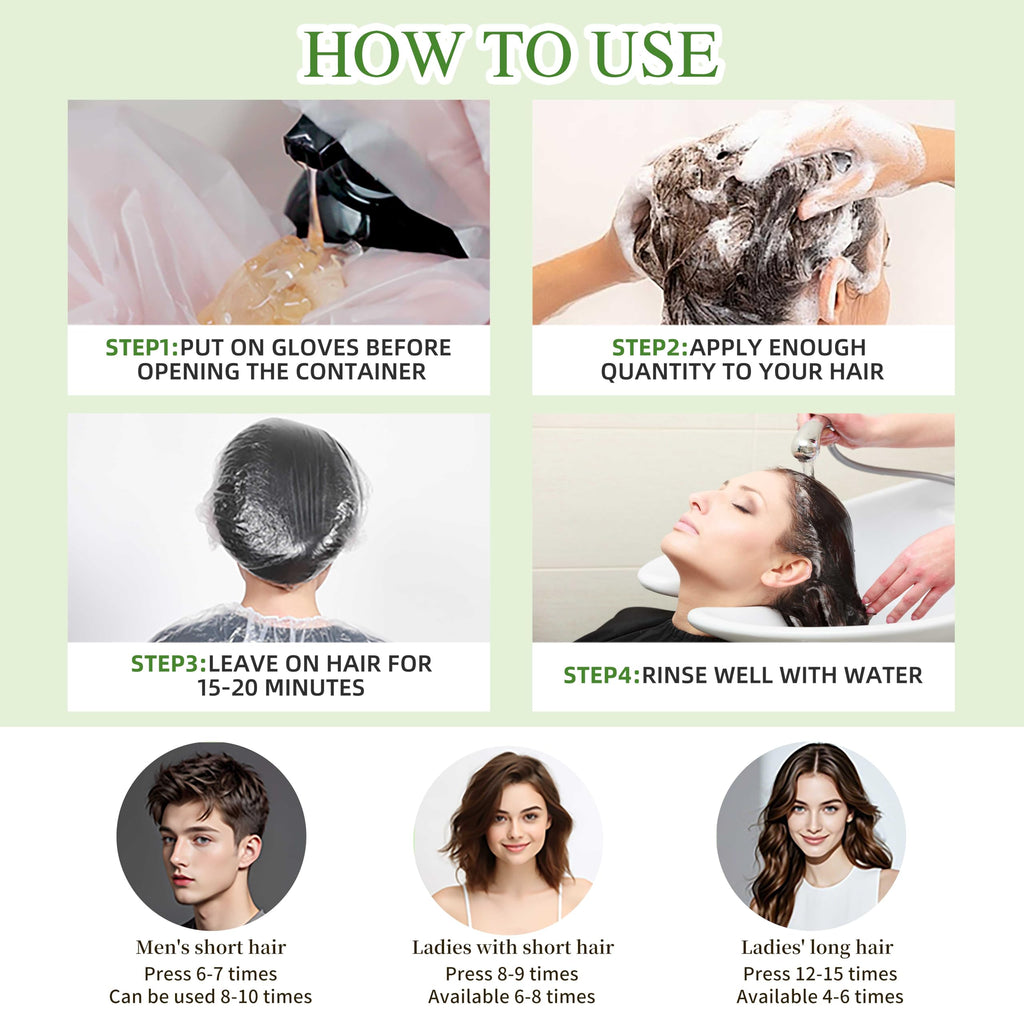 SHIHUANUO Hair Dye Shampoo 3 in 1 – Ammonia-Free Dark Brown, Herbal Formula | 520ml