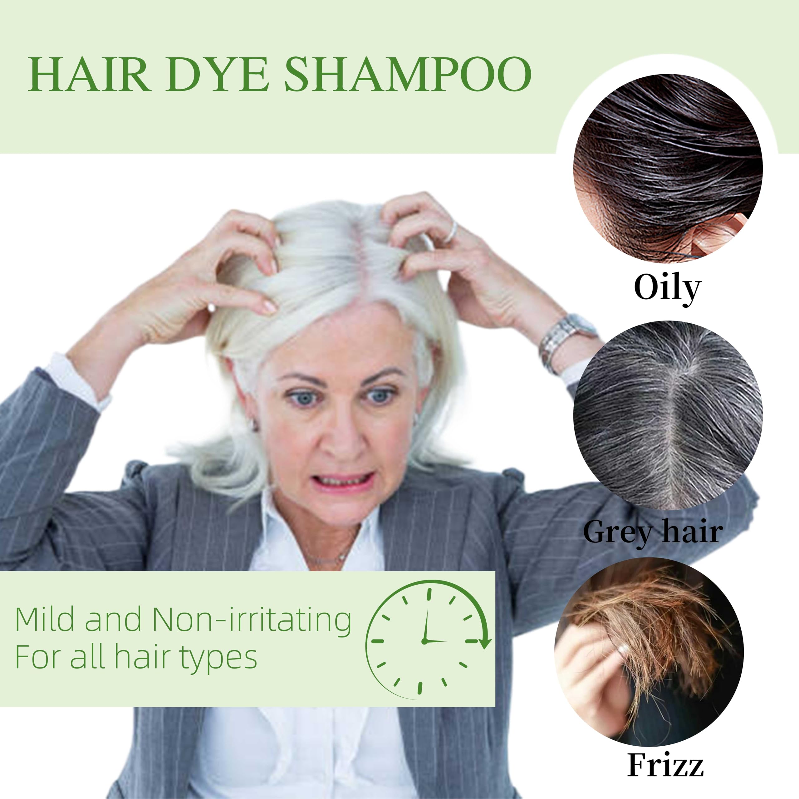 SHIHUANUO Hair Dye Shampoo 3-in-1 for Gray Hair – Ammonia-Free, Herbal, Wine Red