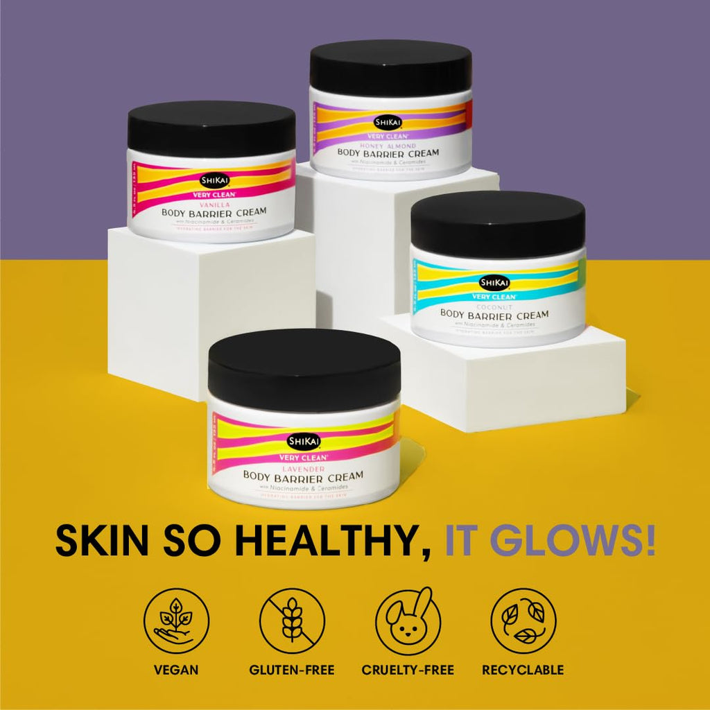 ShiKai Very Clean Moisturizing Body Barrier Cream – Honey Almond 4.5 oz | Niacinamide, Ceramides & Shea Butter
