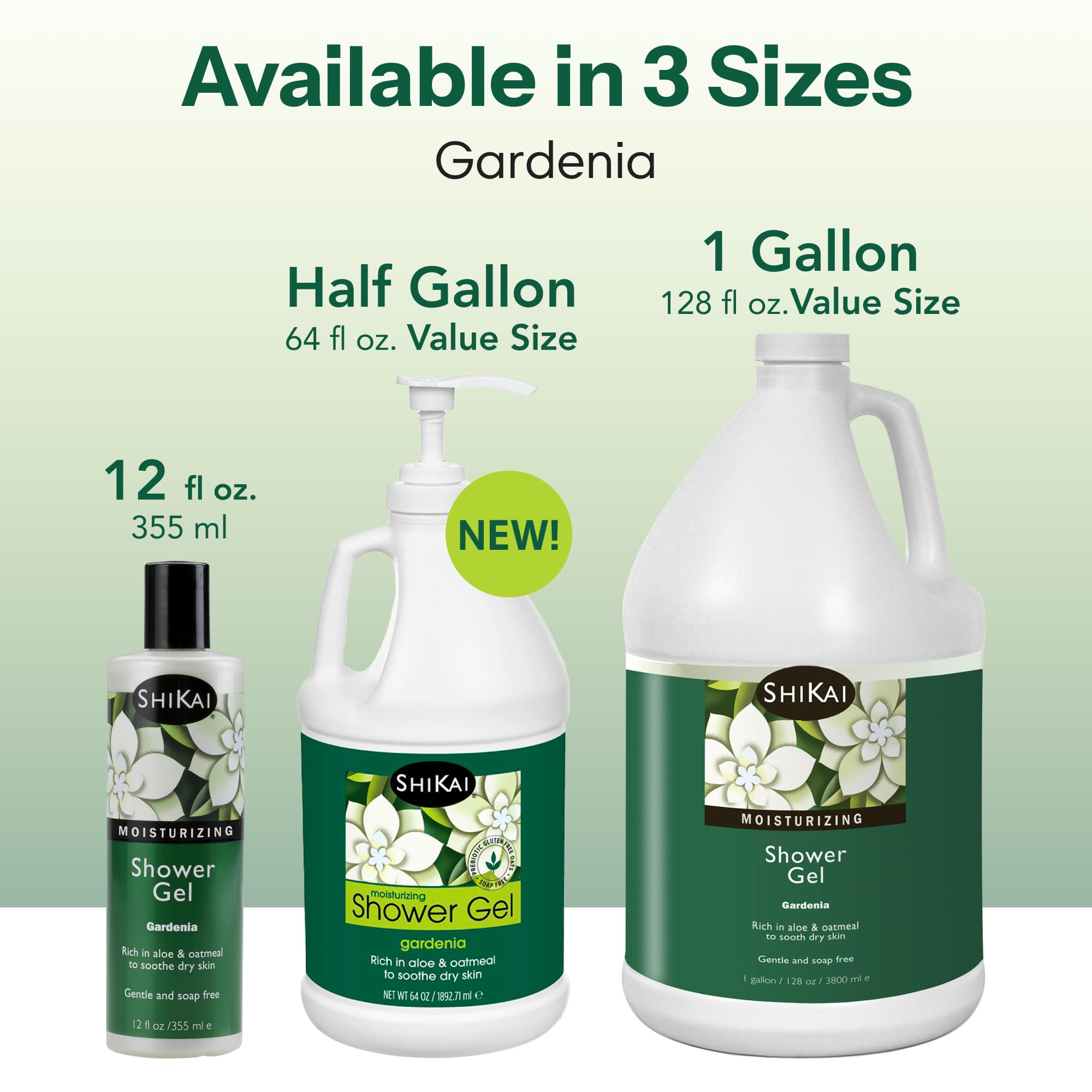 ShiKai Daily Moisturizing Shower Gel Gardenia 12oz Pack of 2 – Aloe Vera & Oatmeal