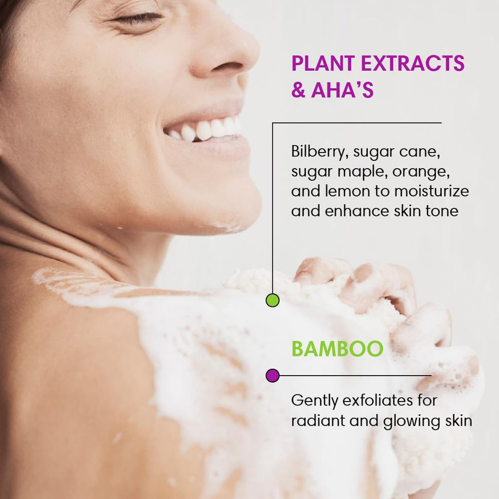 ShiKai Very Clean Bamboo Body Scrub (Relax Lavender, 6 oz) – Gentle Hydration + Exfoliation with 5-Fruit Complex & AHA Acids