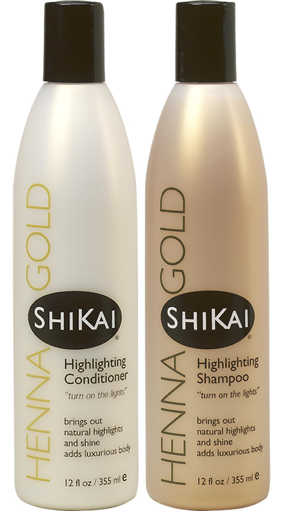 ShiKai Henna Gold Highlighting Shampoo & Conditioner (12 oz, Pack of 2) | Hydrating Shine & Light Reflection