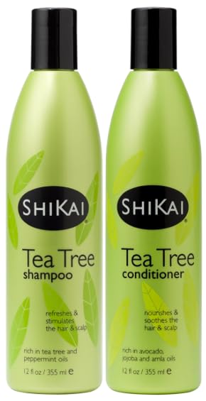 ShiKai Tea Tree Shampoo & Conditioner Set (12 oz, 2-Pack) – Tea Tree & Peppermint