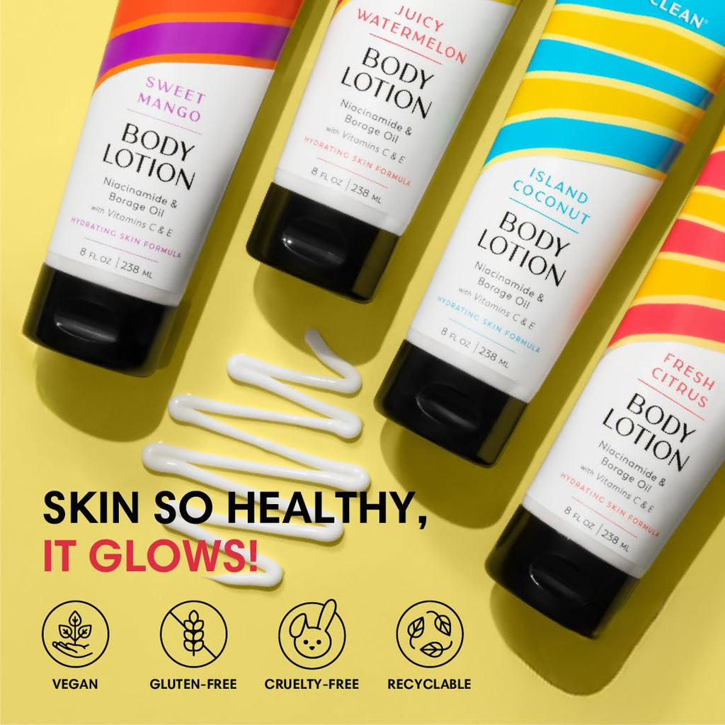 ShiKai Very Clean Body Lotion – Fresh Citrus (8 oz) | Hydrating Moisturizer with Niacinamide, Borage Oil & Vitamins C & E