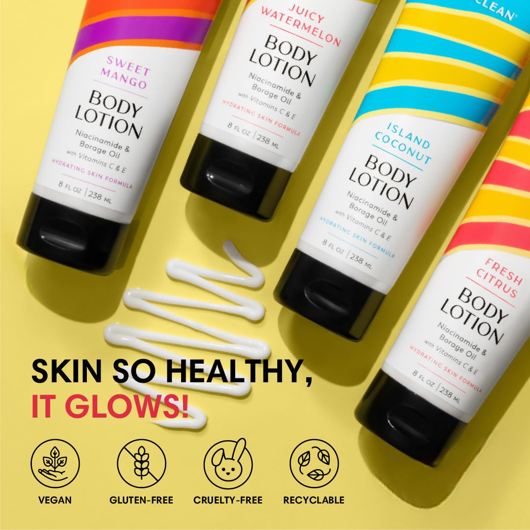ShiKai Very Clean Body Lotion – Fresh Citrus (8 oz) | Hydrating Moisturizer with Niacinamide, Borage Oil & Vitamins C & E