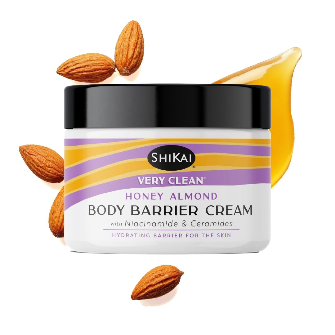 ShiKai Very Clean Moisturizing Body Barrier Cream – Honey Almond 4.5 oz | Niacinamide, Ceramides & Shea Butter