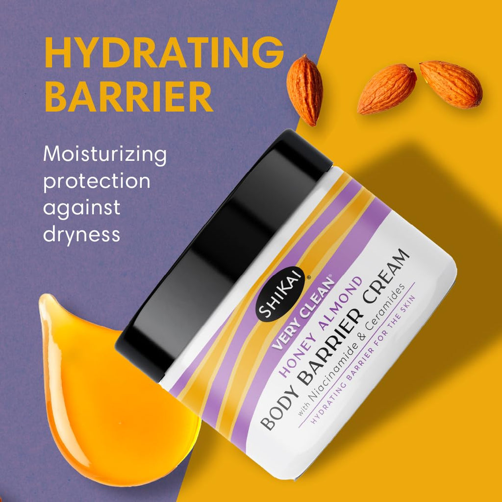 ShiKai Very Clean Moisturizing Body Barrier Cream – Honey Almond 4.5 oz | Niacinamide, Ceramides & Shea Butter