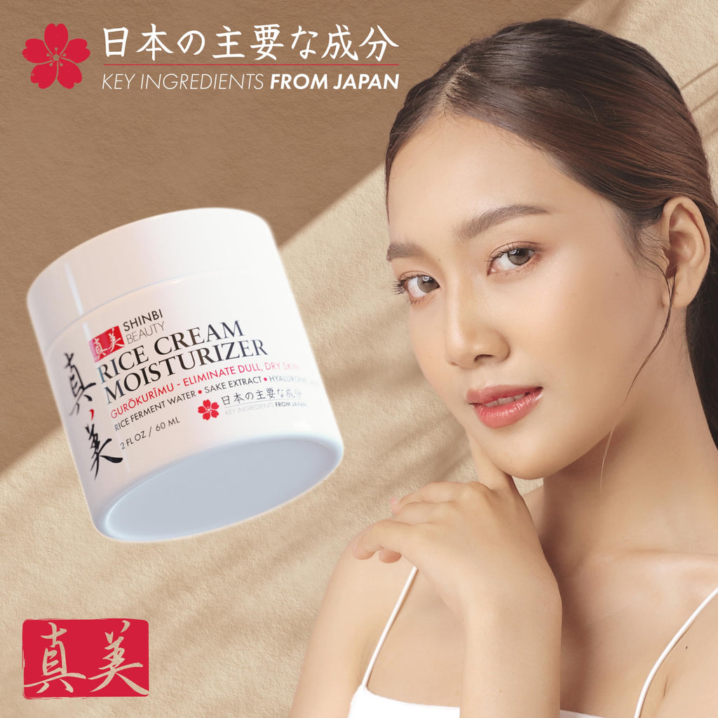 Shinbi Beauty Rice Cream Moisturizer – Rice Ferment & Sake Extract for Japanese Skincare