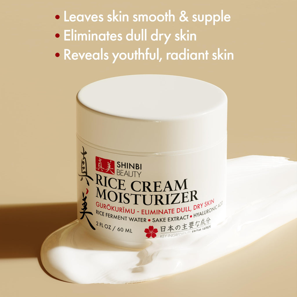 Shinbi Beauty Rice Cream Moisturizer – Rice Ferment & Sake Extract for Japanese Skincare
