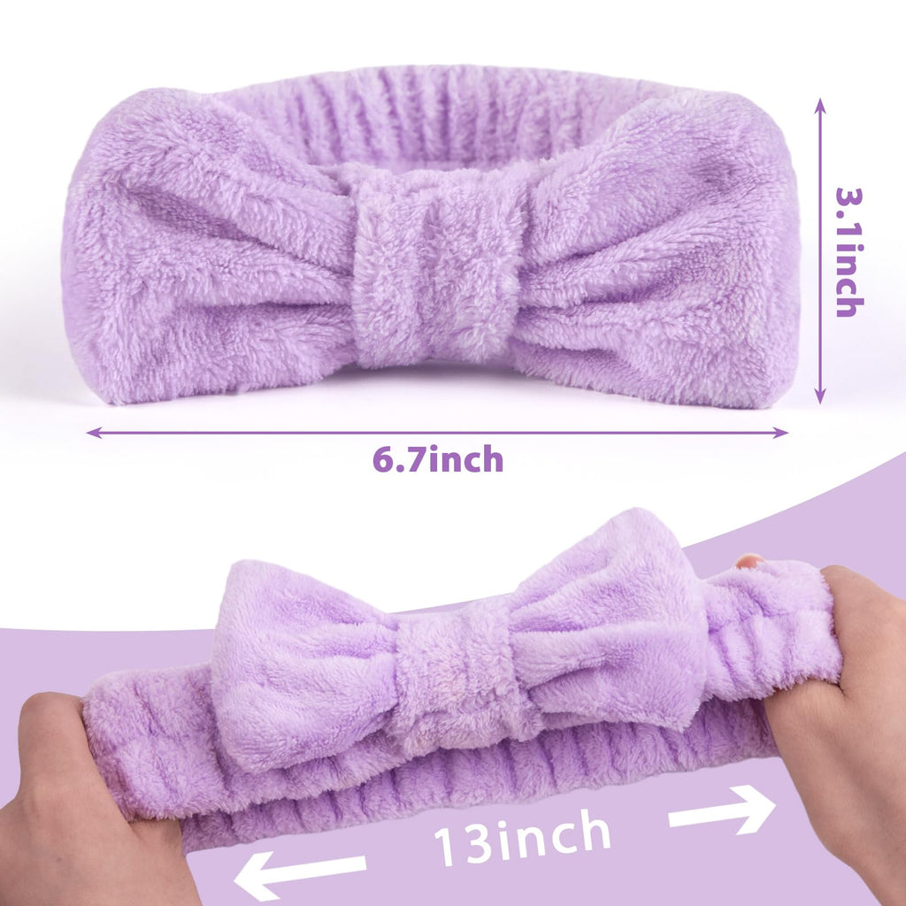 Shindel 6Pack Spa Headbands – Soft Coral Fleece Makeup & Skincare Bands (6-Pack)