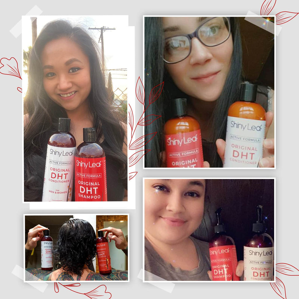 Shiny Leaf DHT Blocker Shampoo & Conditioner for Hair Loss – Biotin, Rosemary Leaf Oil, Asparagus Extracts