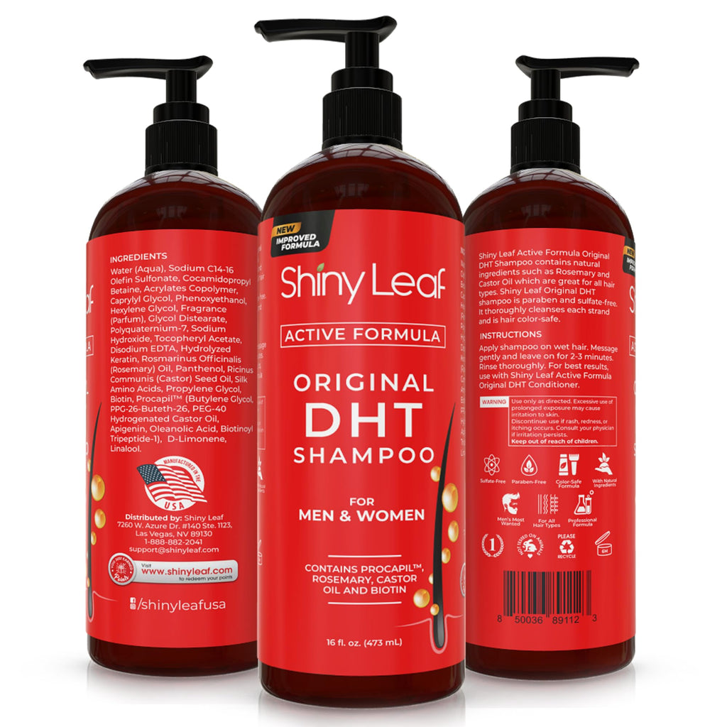 Shiny Leaf DHT Blocking Shampoo for Hair Growth – 2 Pack | Natural Formula for Thinning Hair