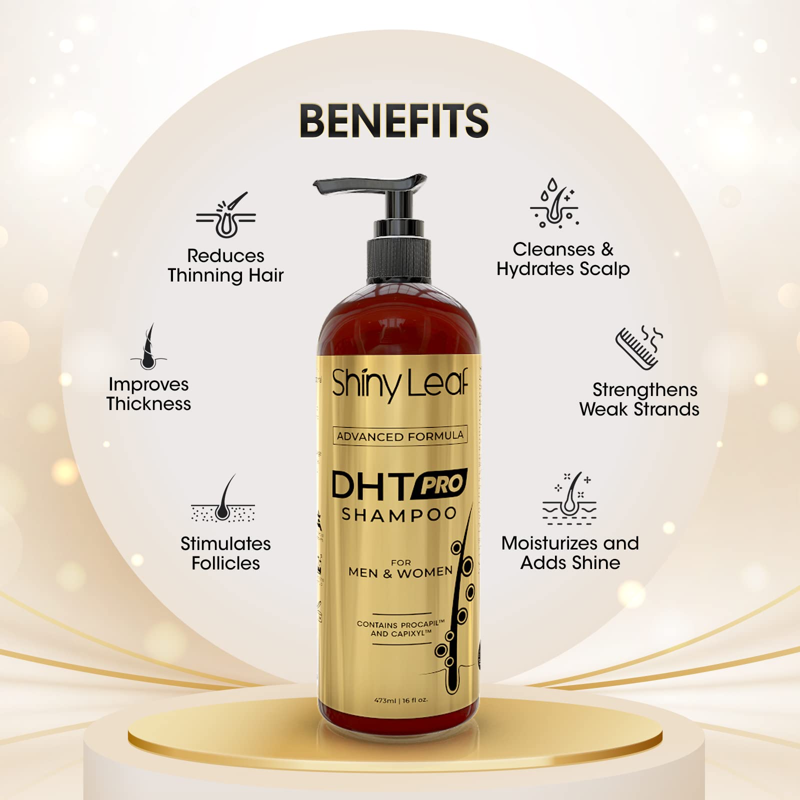 Shiny Leaf DHT Pro Shampoo – Advanced Formula with Capixyl & Procapil for Thicker, Fuller Hair