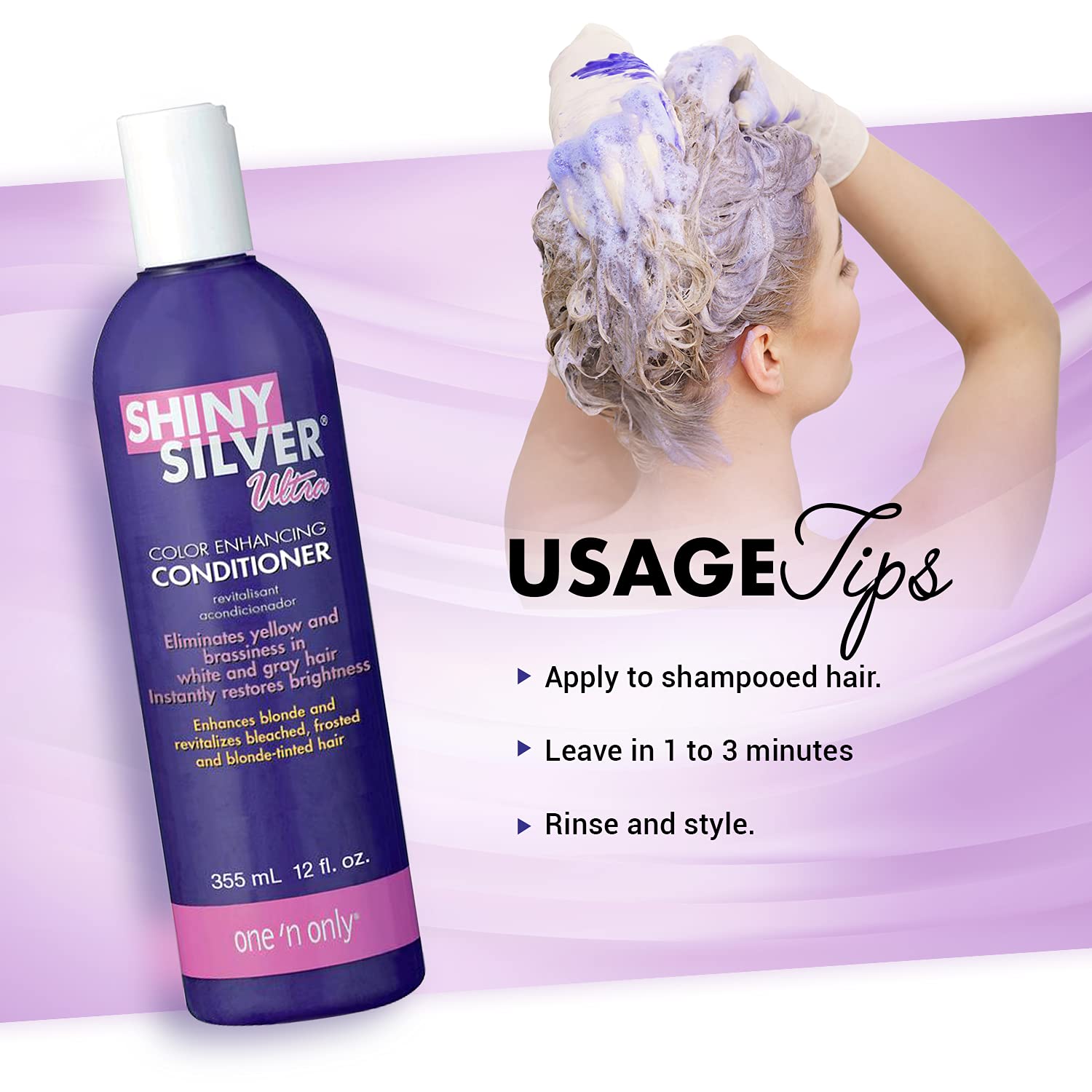 Shiny Silver Conditioner Ultra Color Enhancing 12 oz – 3 Pack | Color-Treated Hair Care