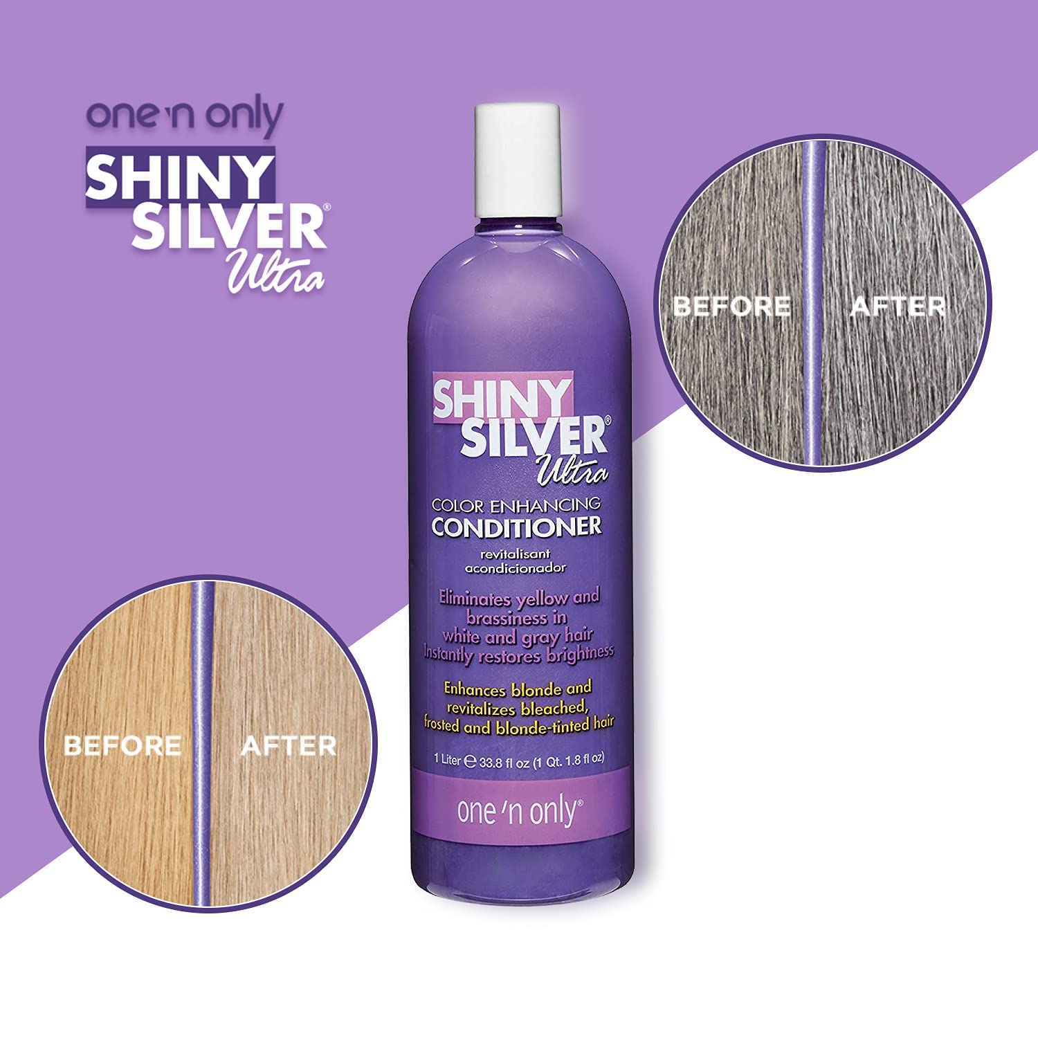 Shiny Silver Conditioner Ultra Color Enhancing 12 oz – 3 Pack | Color-Treated Hair Care