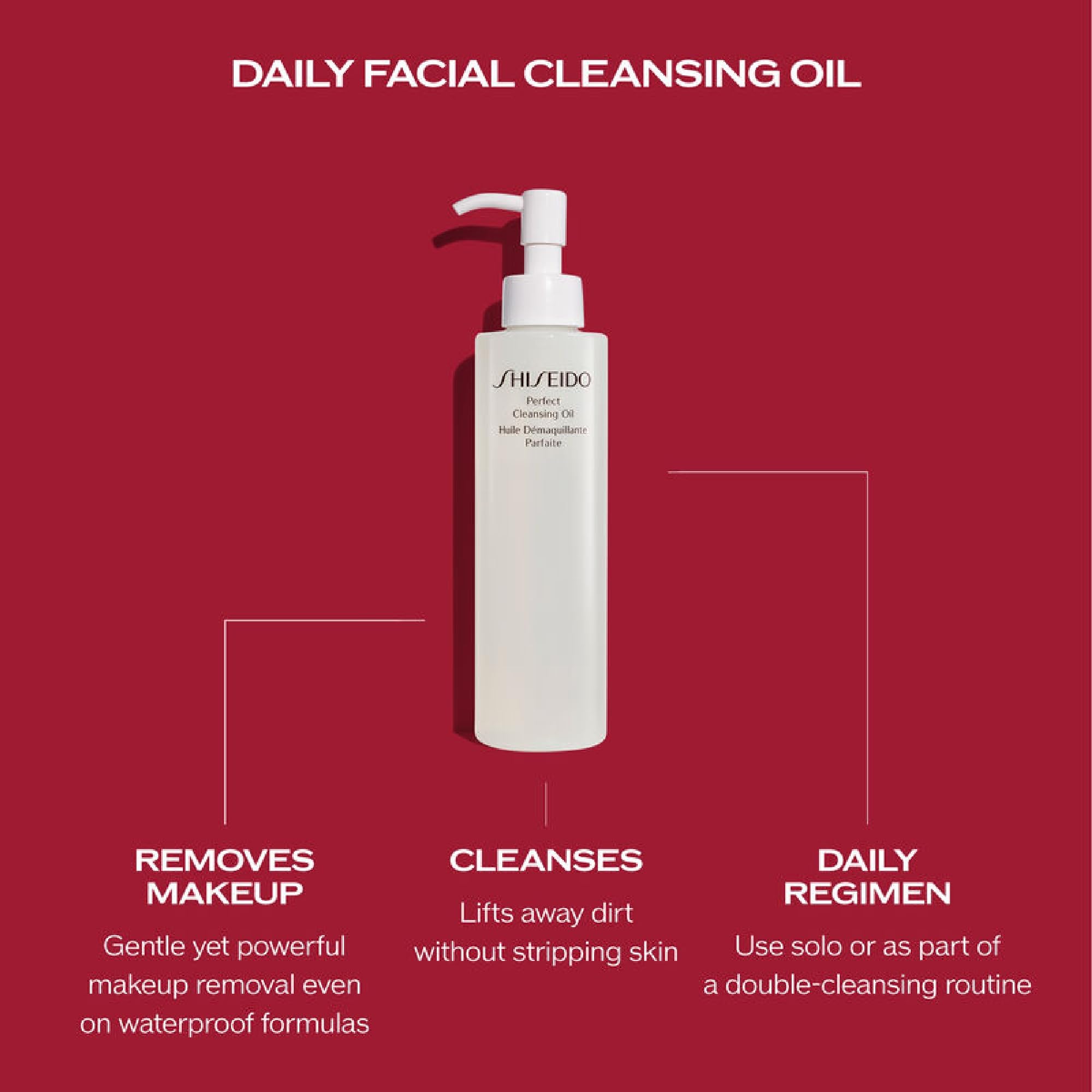 Shiseido Perfect Cleansing Oil – 300 mL Lightweight Daily Cleanser for Dewy, Soft Skin
