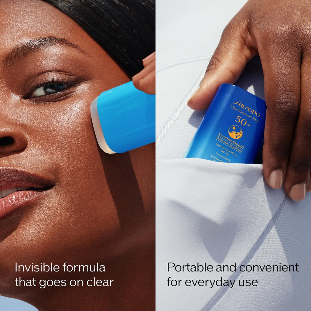 Shiseido Clear Sunscreen Stick SPF 50+ – Invisible, Makeup-Friendly UV Protection