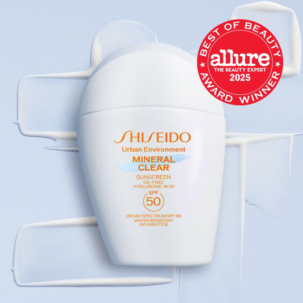 Shiseido Urban Environment Mineral Clear Sunscreen SPF 50 – Clear Finish, Improves Tone, Radiance, Wrinkles & Firmness (1 oz)