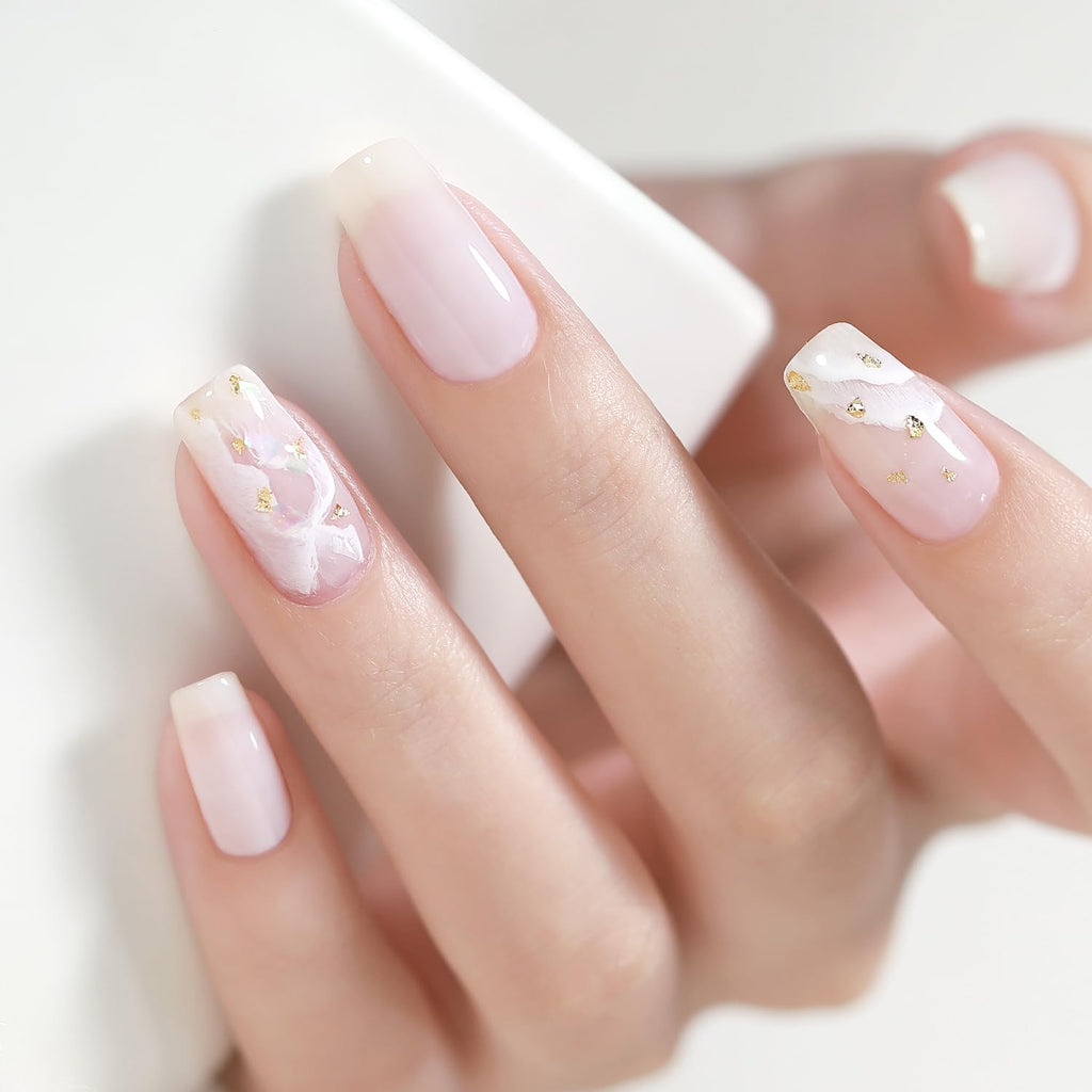 SHOYUM Gel x Nail Polish Kit – 3 Colors (15ml each): Sheer Pink, Milky White, Silvery Glitter