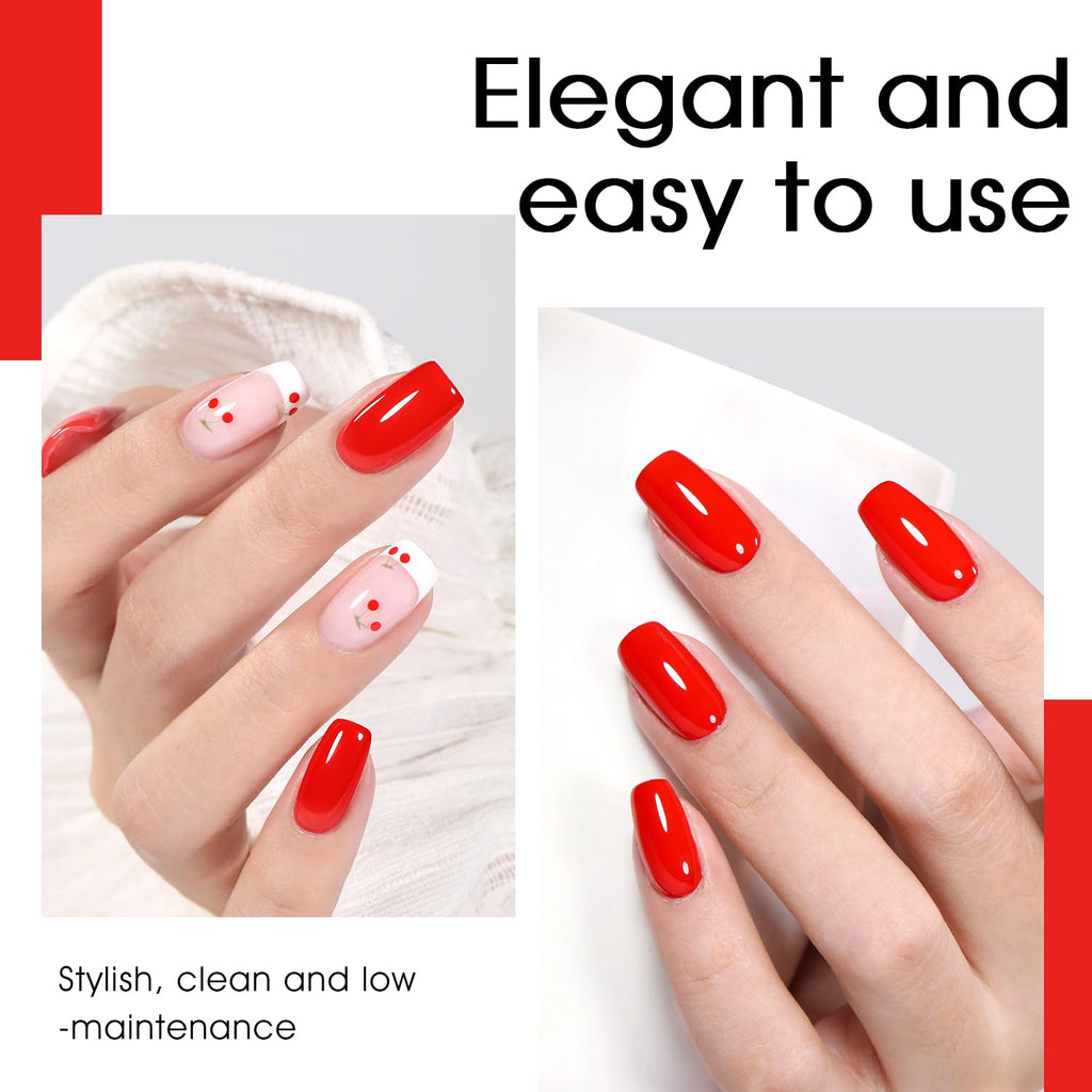 SHOYUM Gel x Nail Polish Kit — 3 x 15ml in Nude, White & Red for At-Home Manicure