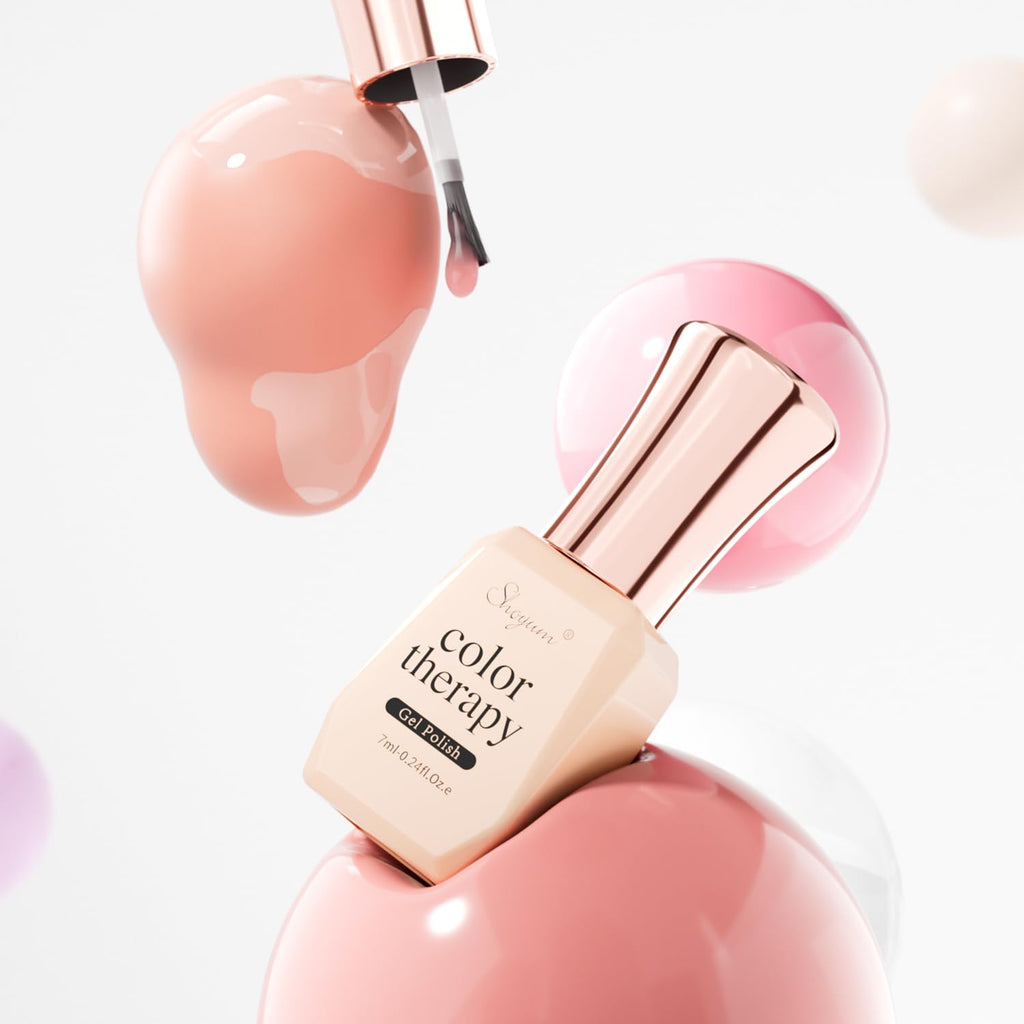 SHOYUM Jelly Nude Gel Nail Polish Set – 10×7ml Semi-Transparent Nude Shades
