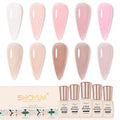 SHOYUM Jelly Nude Gel Nail Polish Set – 10×7ml Semi-Transparent Nude Shades