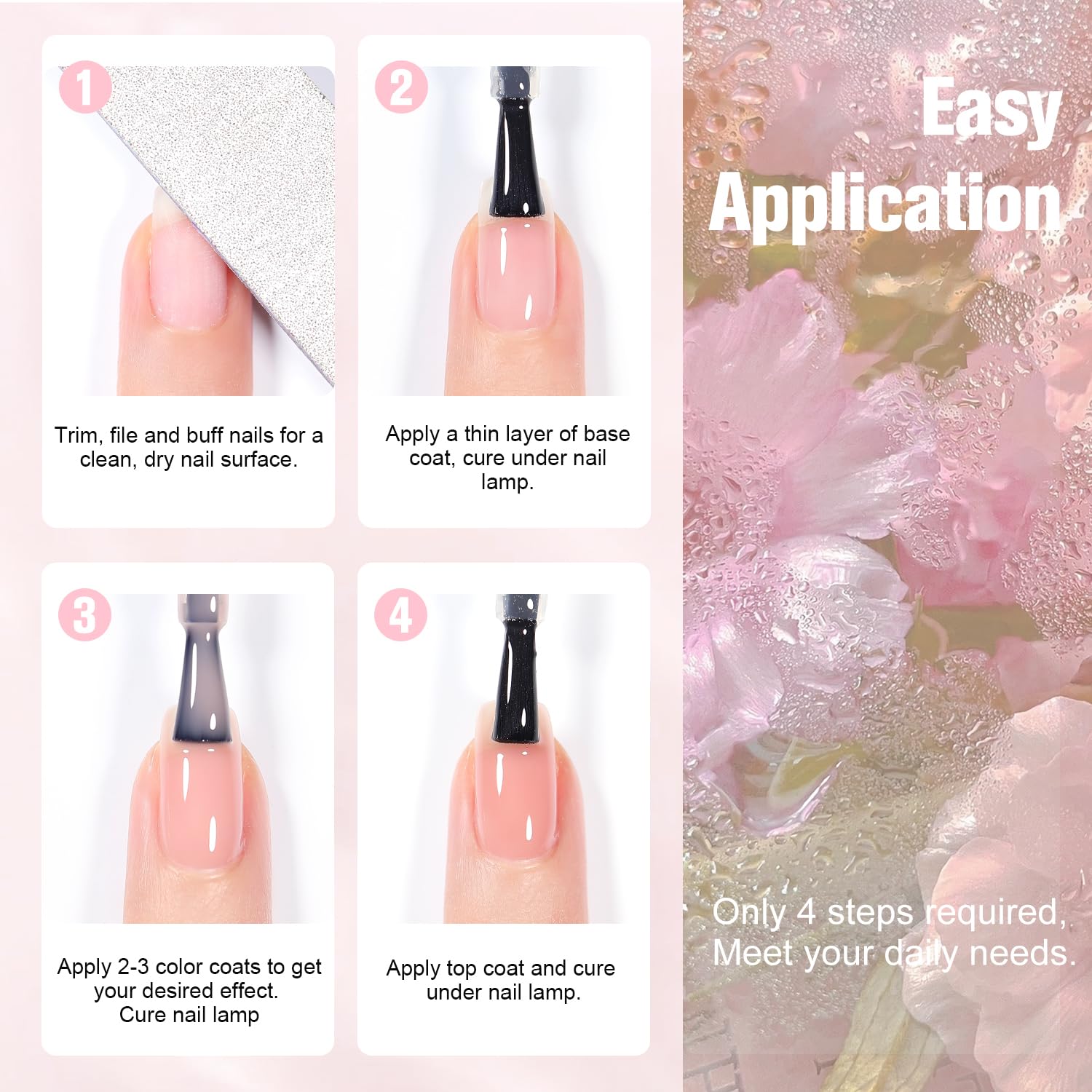 SHOYUM Jelly Pink Gel Nail Polish Set – 10 Nude Pink Colors for DIY Manicure | UV Gel Polish Kit