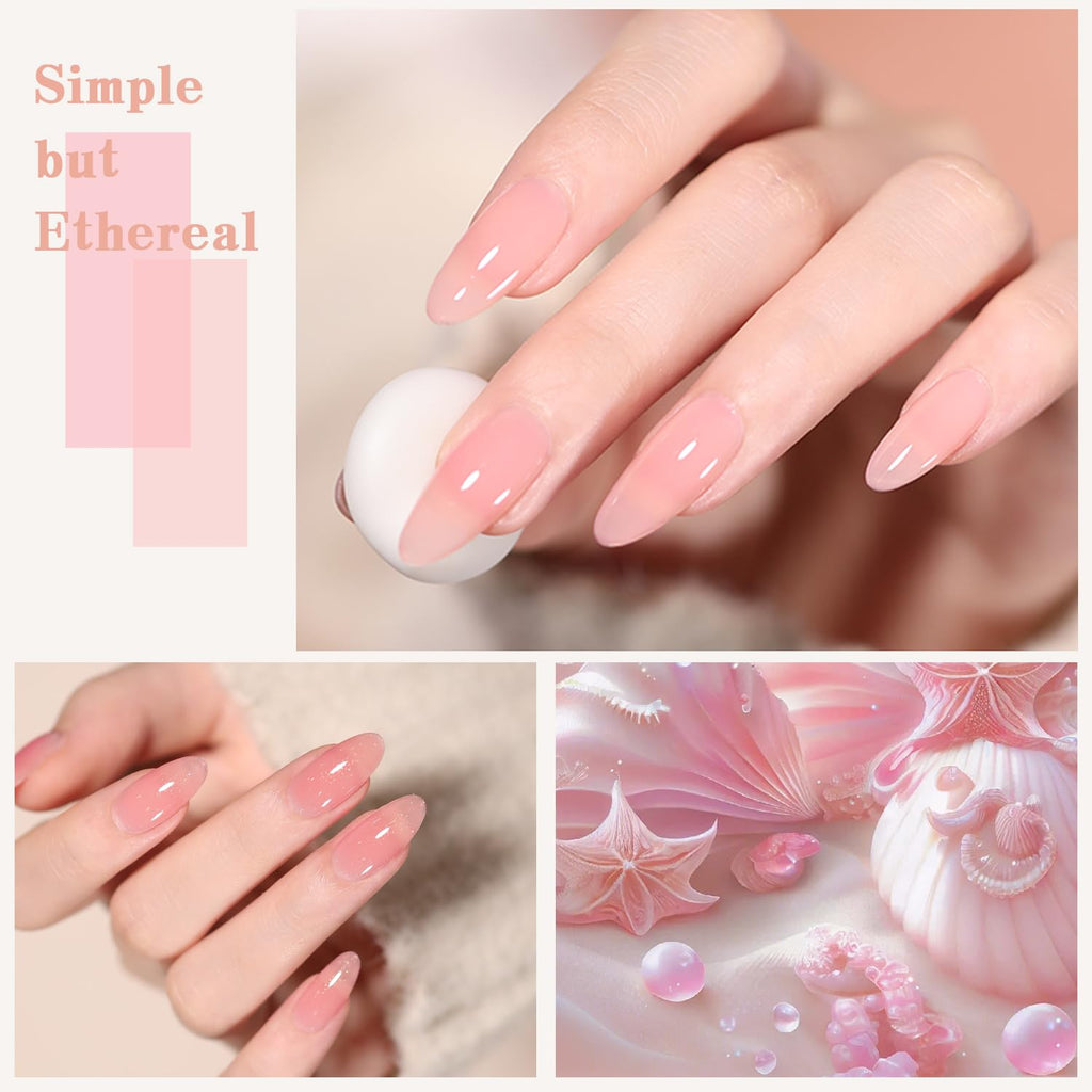 SHOYUM Jelly Pink Gel Nail Polish Set – 10 Nude Pink Colors for DIY Manicure | UV Gel Polish Kit