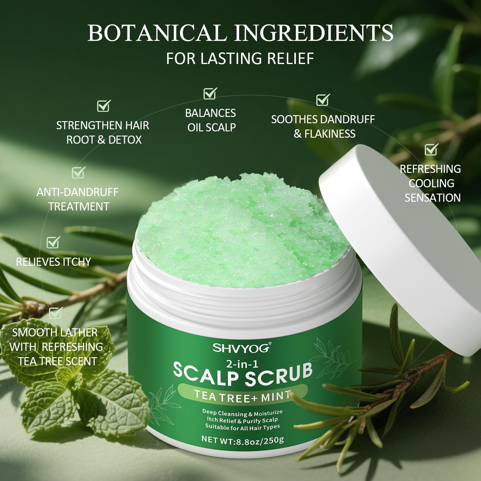 SHVYOG Scalp Scrub – Tea Tree & Coconut Oil Exfoliator for Itchy Scalp & Flakes