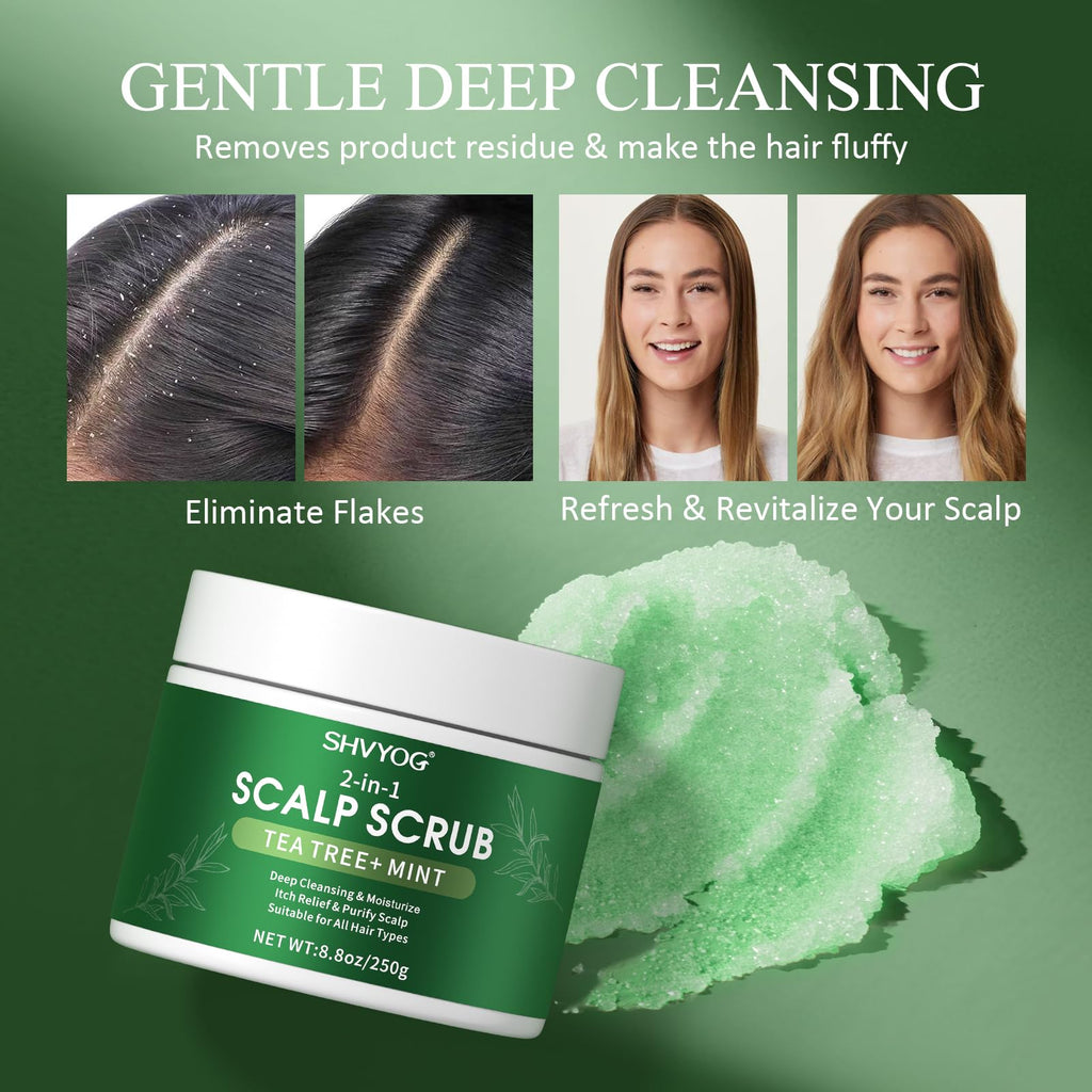 SHVYOG Scalp Scrub – Tea Tree & Coconut Oil Exfoliator for Itchy Scalp & Flakes