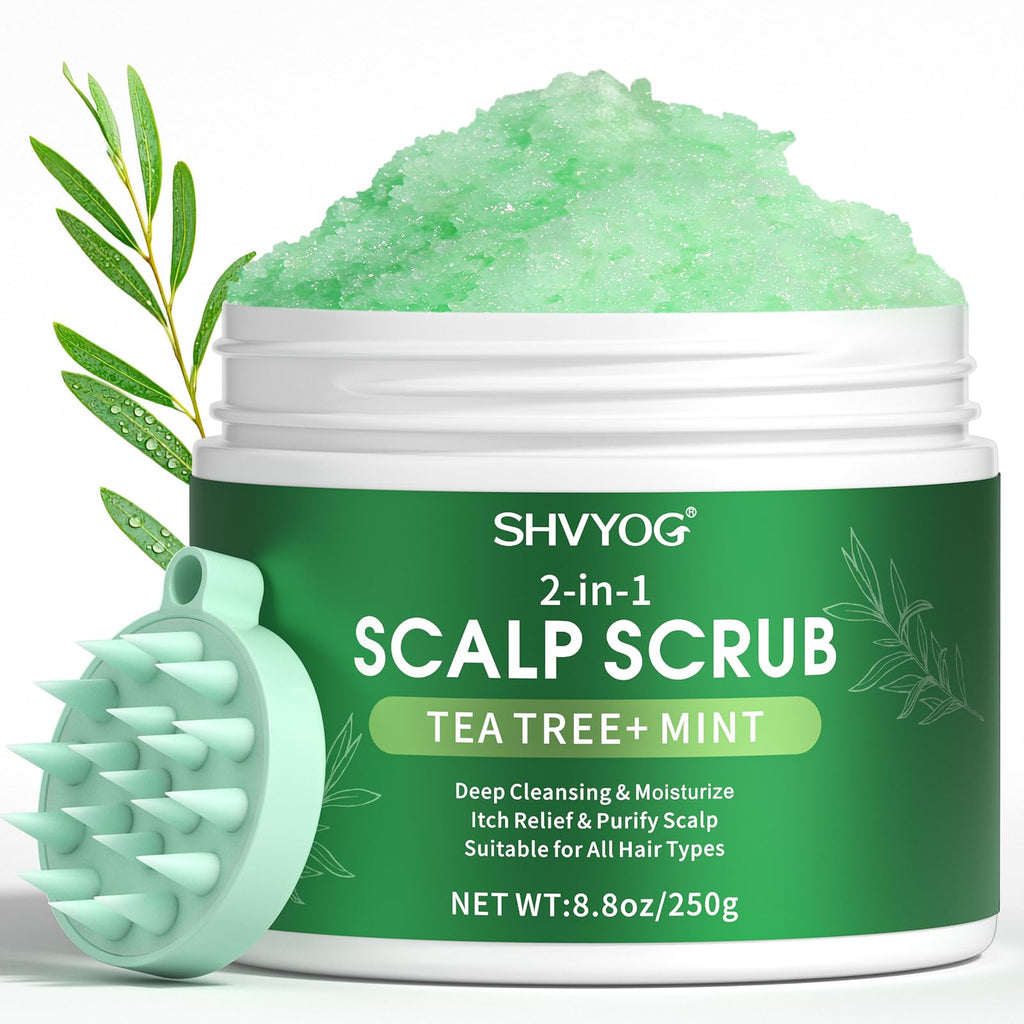SHVYOG Scalp Scrub – Tea Tree & Coconut Oil Exfoliator for Itchy Scalp & Flakes