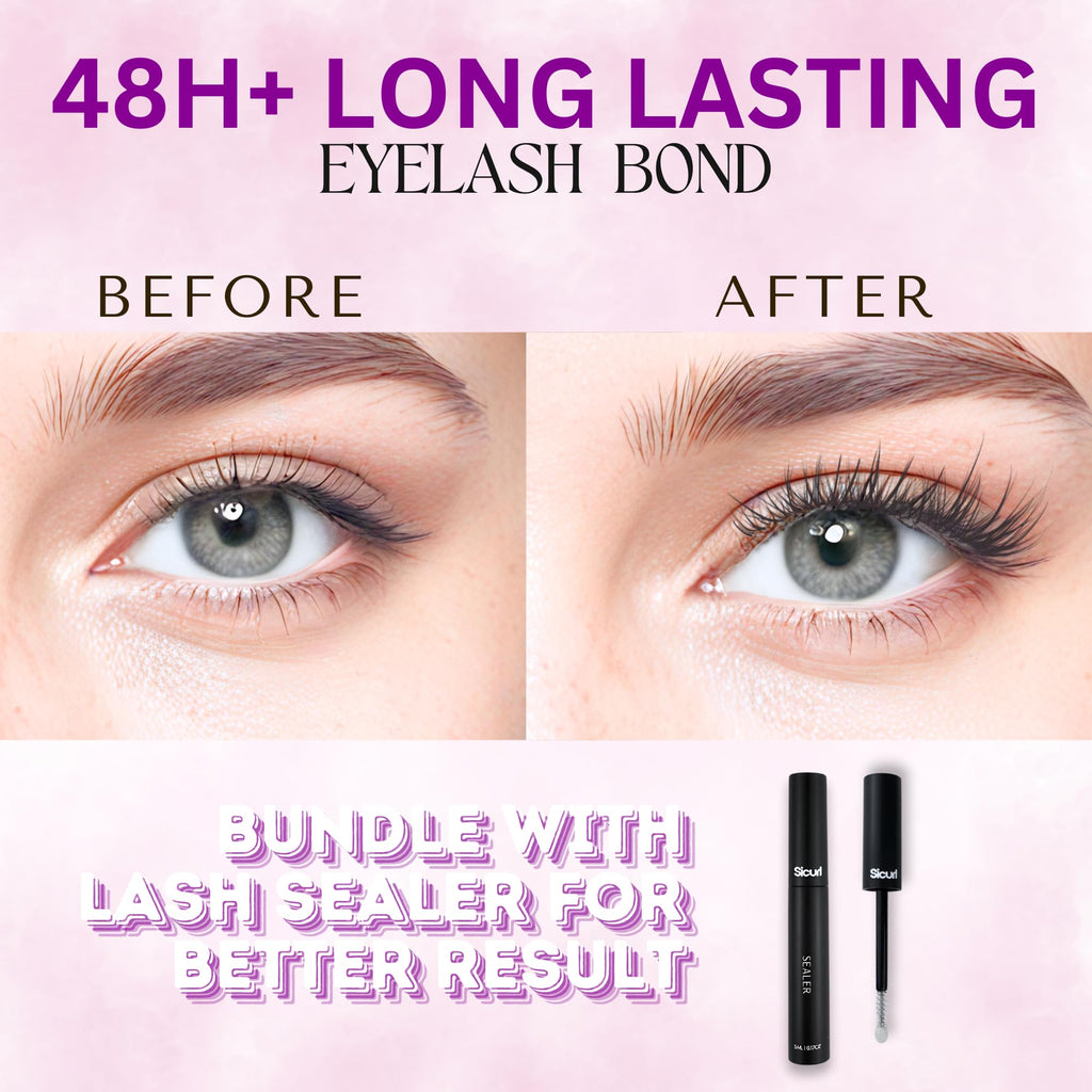 Sicurl Lash Bond | 72H Waterproof Cluster Lash Glue | Quick Dry Formula, Sensitive Eyes Safe, Cruelty Free – 0.17 oz