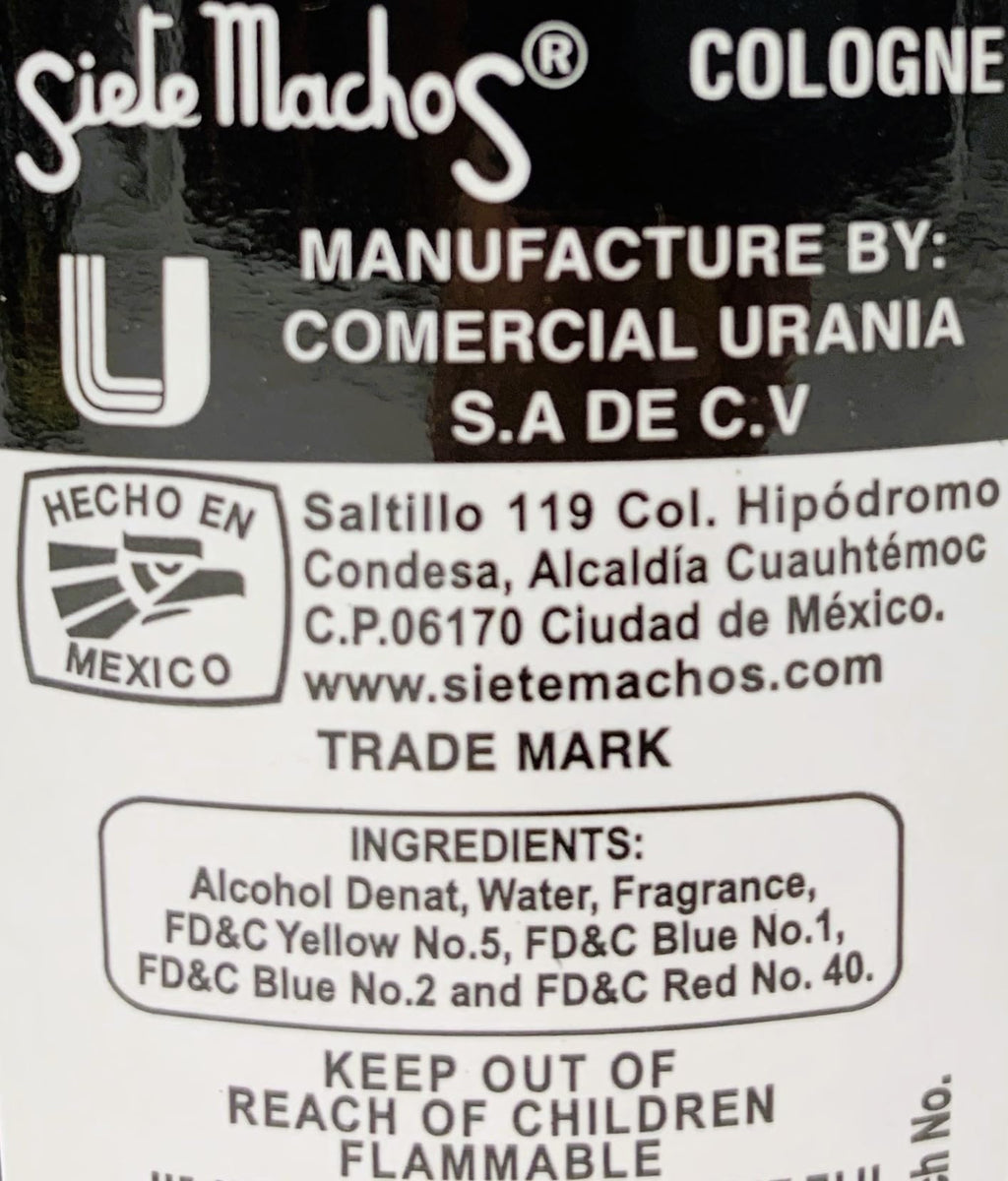 Siete Machos URANIA Original Cologne – 7.44 oz (220 ml), Authentic Fragrance