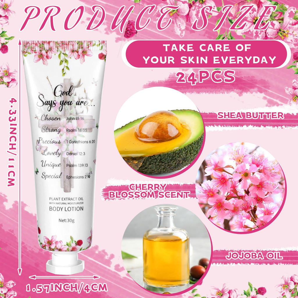Siifert 24-Piece Christian Body Lotion Gift Set for Women | Bible Verse, Travel Size