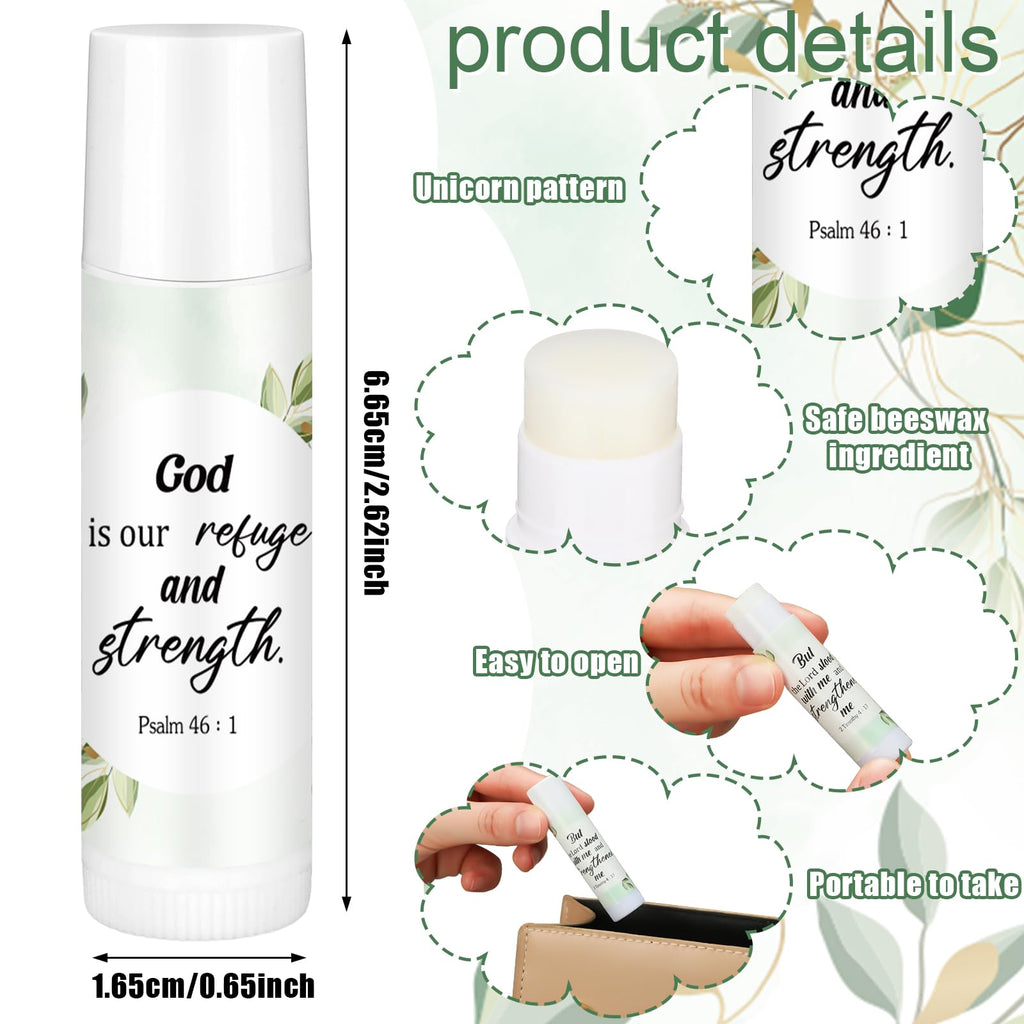 Siifert 50 Pcs Christian Lip Balm Bulk – Bible Verse Lip Balm Gift Set for Women and Men